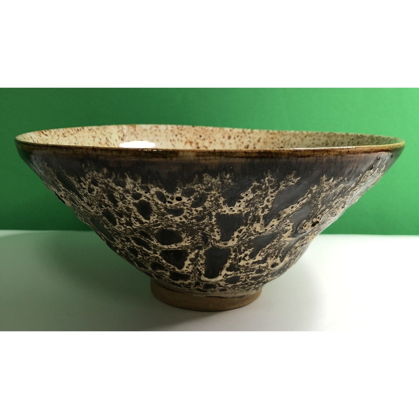 Vintage Studio Art Pottery BOWL Signed NOBLE Drip Glaze