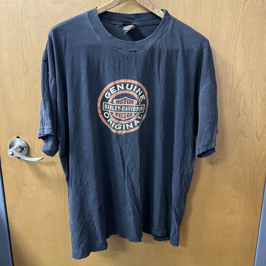 Vintage 90s Harley Davidson Logo Tshirt Size Extra Large XL Made In USA Worn
