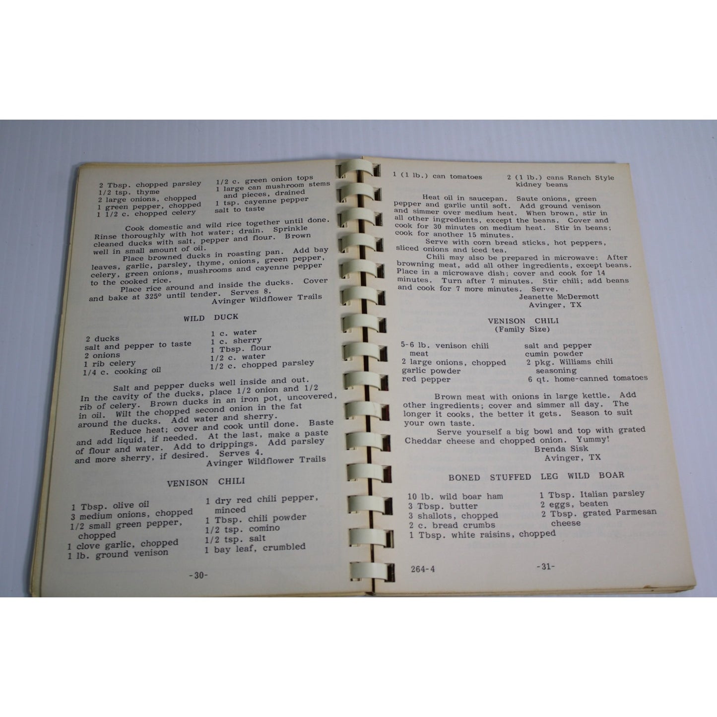 Vintage Avinger Wild Flower Trails Cookbook Cass East Texas Lady Bird Johnson TX