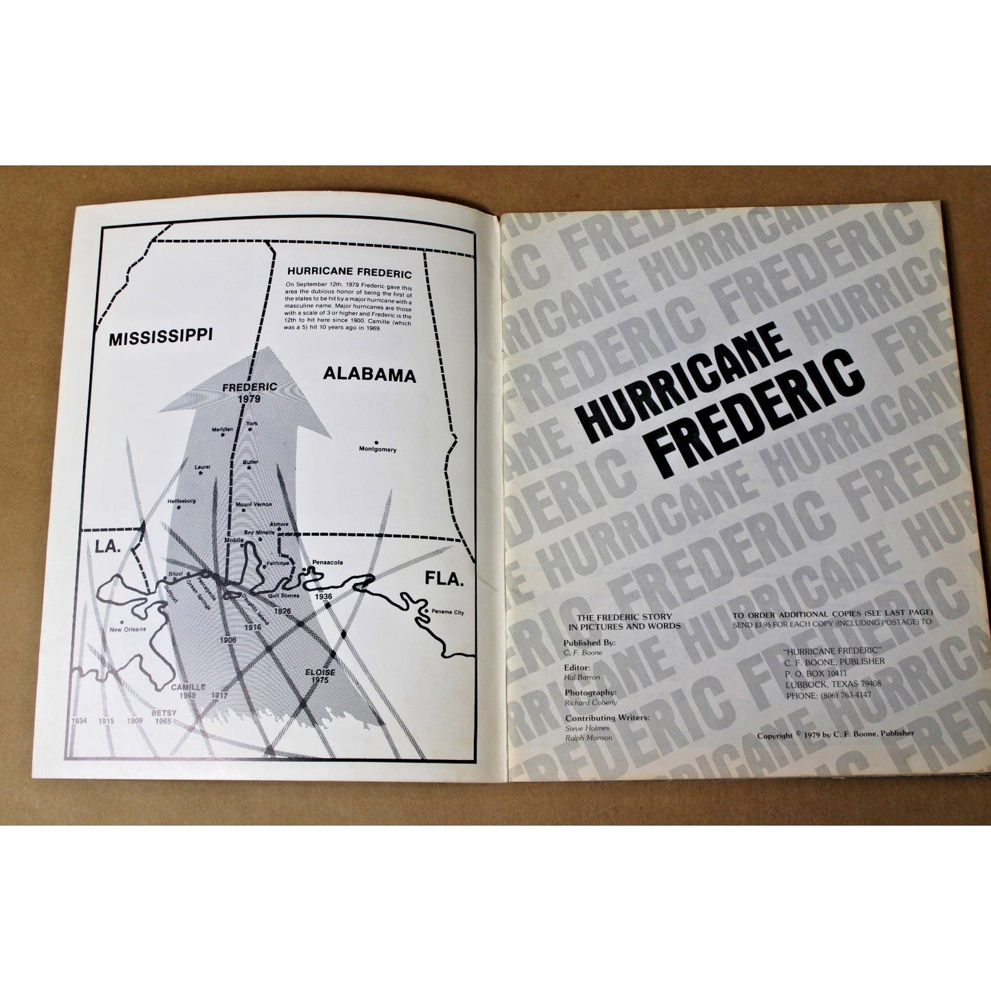 Hurricane Frederic, The Frederic Story in Pictures & Words ©1979 C.F. Boone/RARE