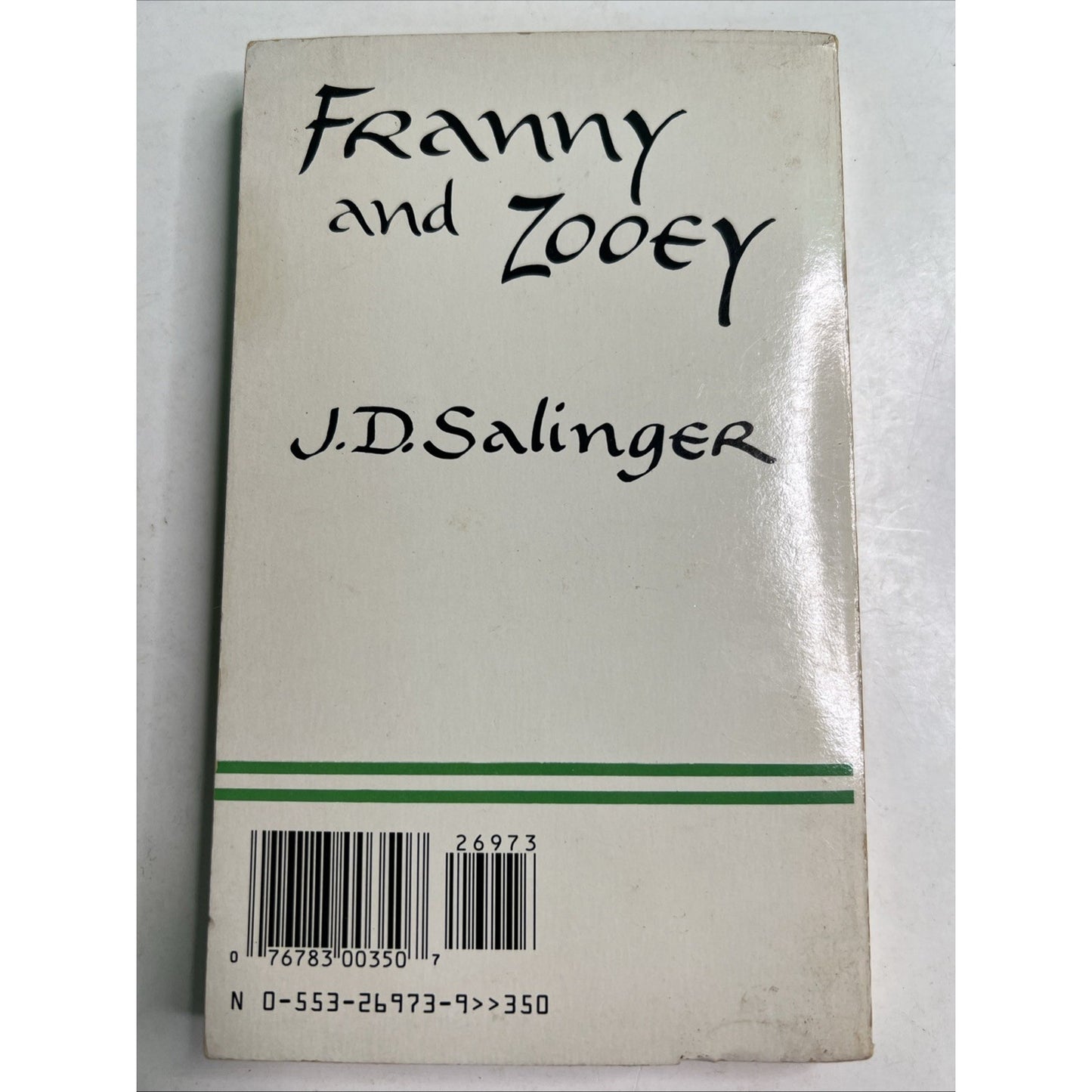 Franny and Zooey by J.D. Salinger, 1985 Bantam Paperback Vintage Books
