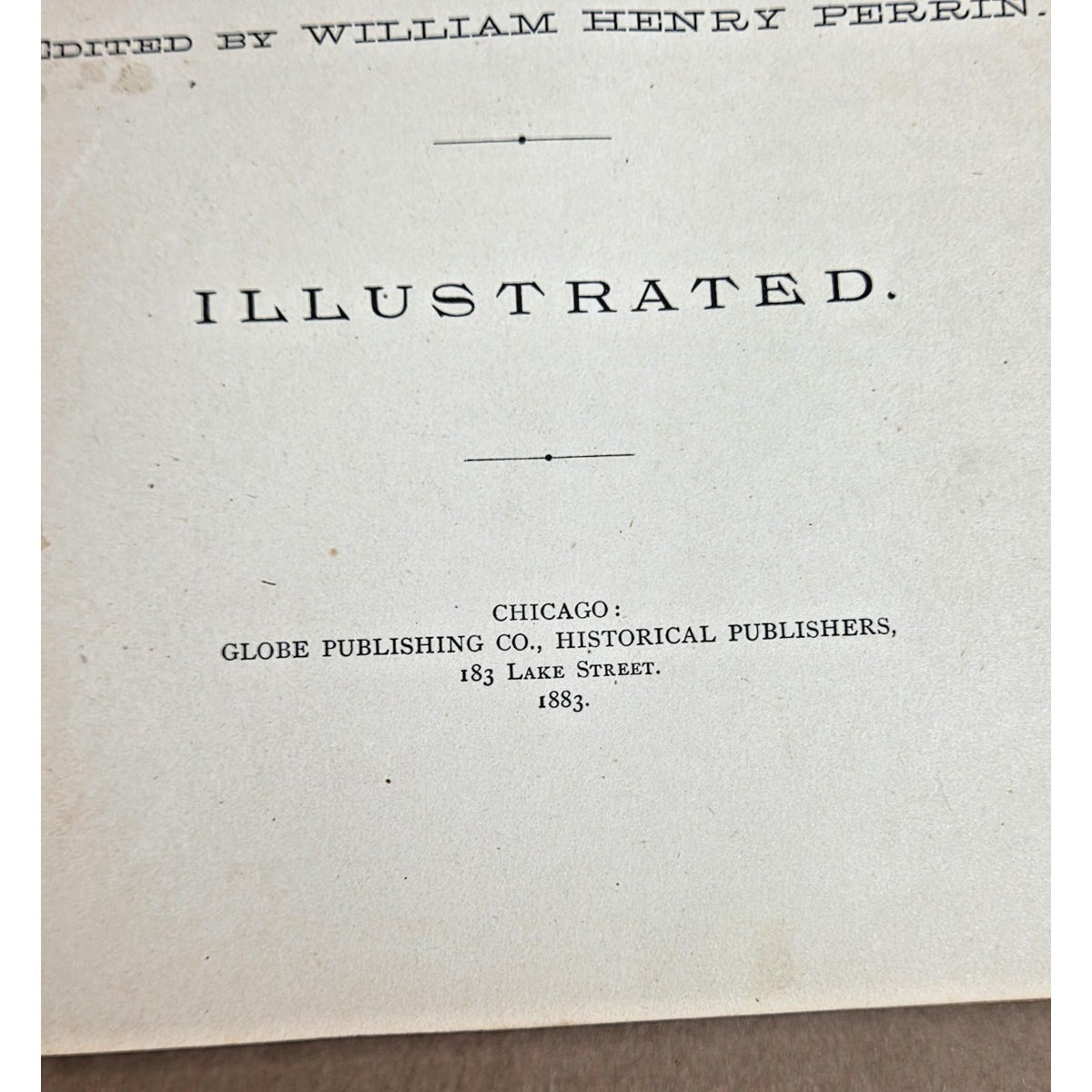 1883 History of Jefferson County Illinois William Henry Perrin First Edition