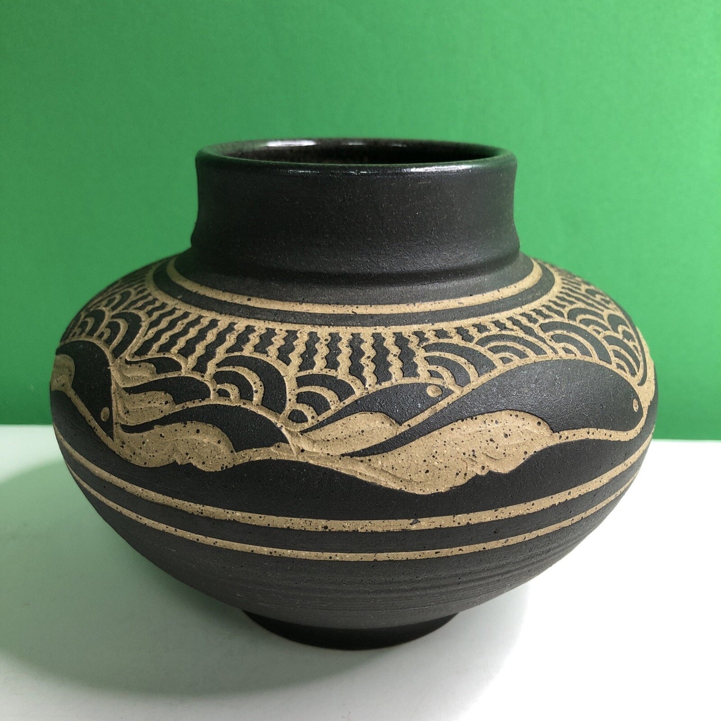 1985 CHARLES SMITH Art Pottery Vase Planter African American- Mobile, Alabama