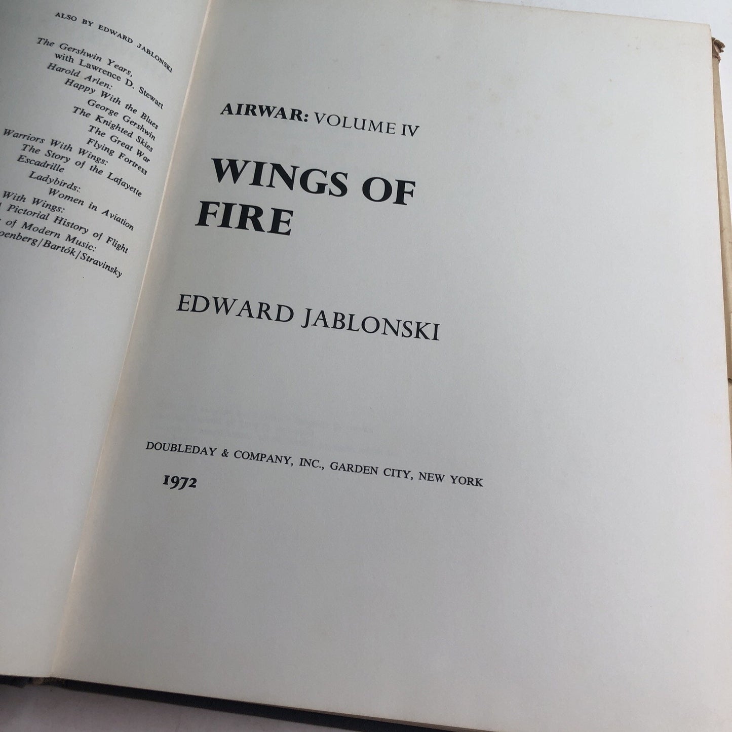 Wings of Fire Victorious Climax of the Airwar by Edward Jablonski 1972 HC DJ 1st
