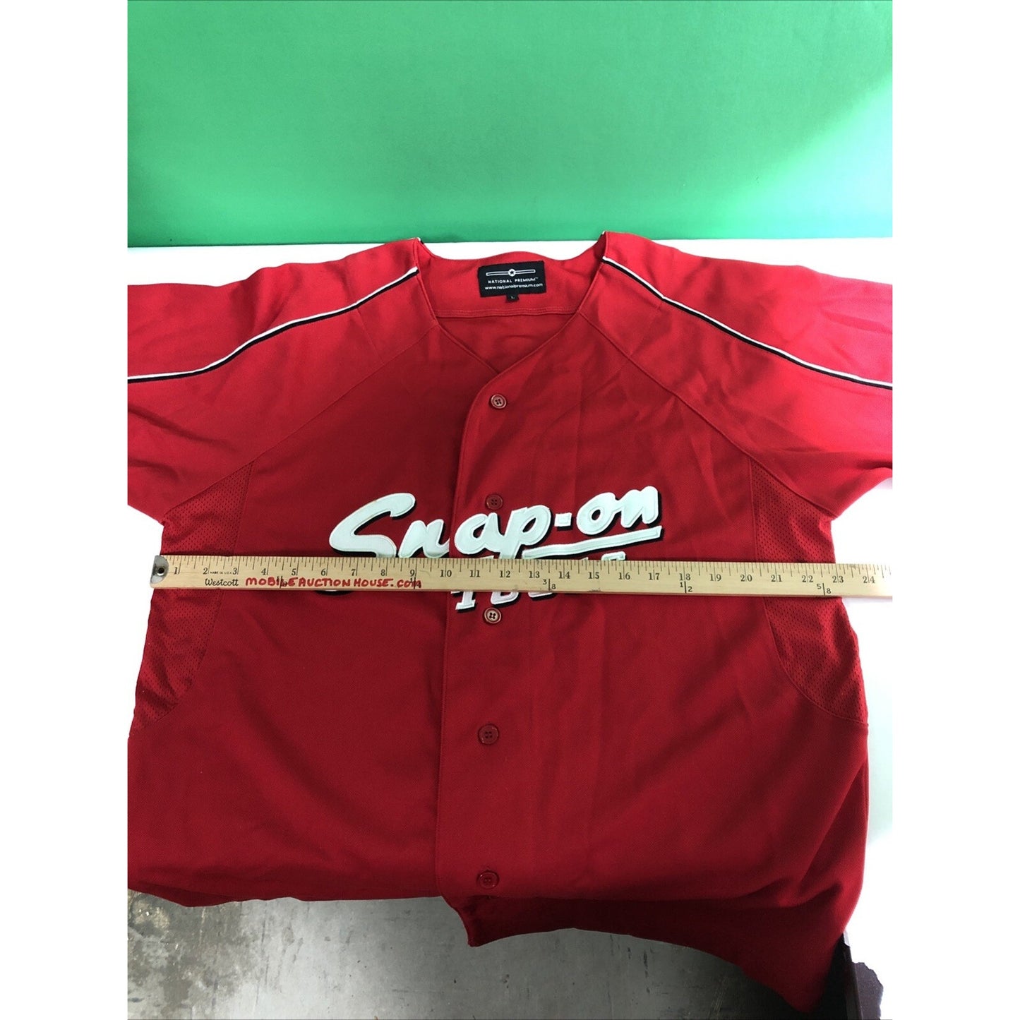 Vintage Snap On Tools Baseball Jersey Red Men's Size L Collectible Button Front