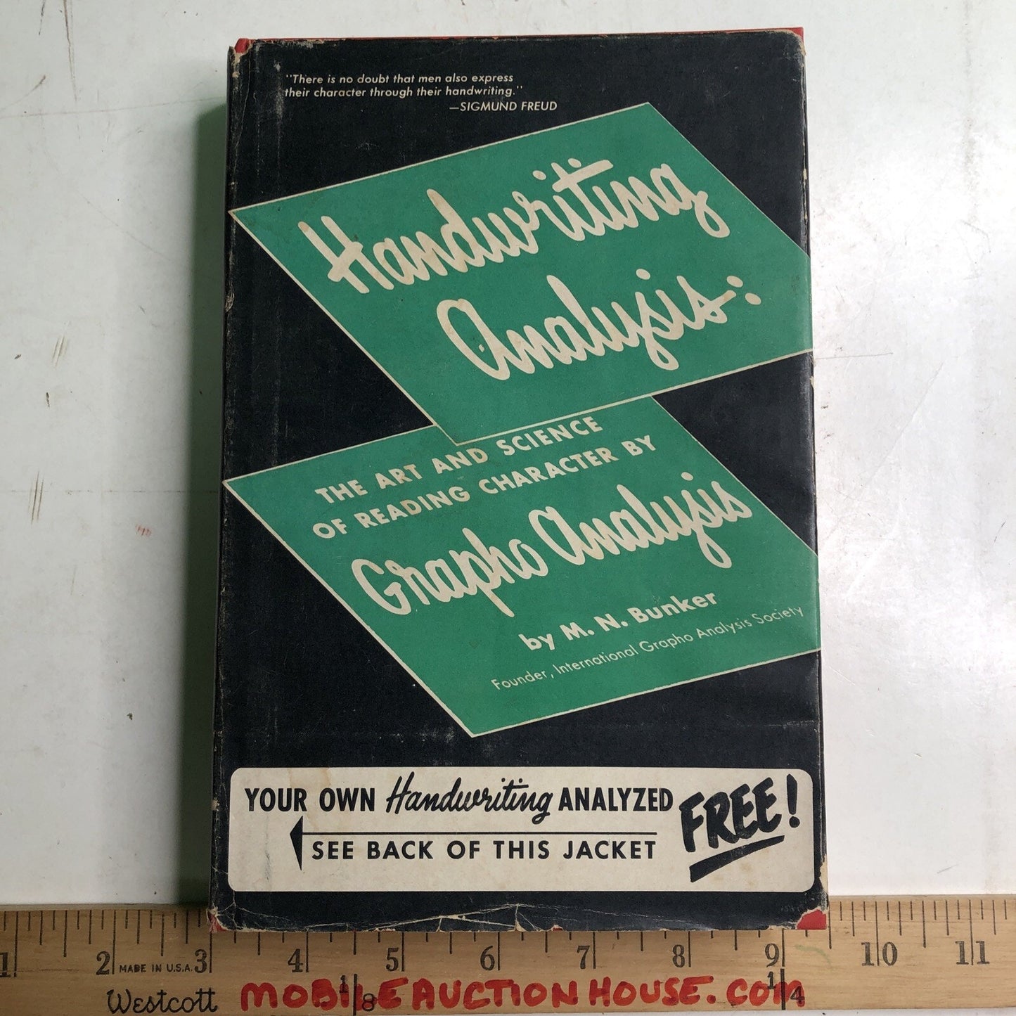 Handwriting Analysis The Art and Science 1959 M.N. Bunker Hard Cover Dust Jacket