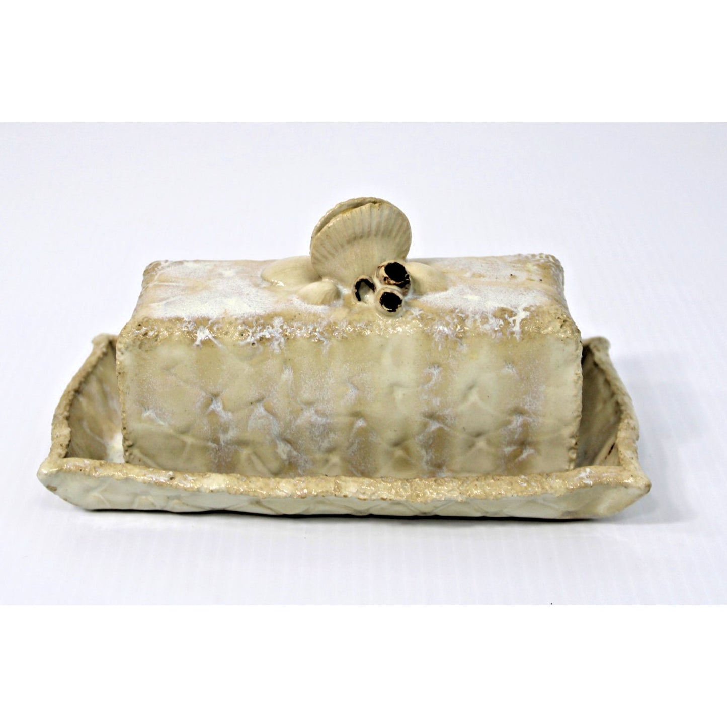 Giarrusso Coastal Pottery Butter Dish, Handmade Art Pottery, Mobile, Alabama