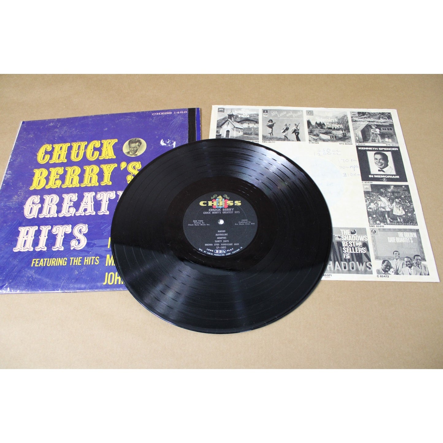 Chuck Berry Greatest Hits LP Vinyl Album Chess 1964 LP-1485 33 1/3 RARE!