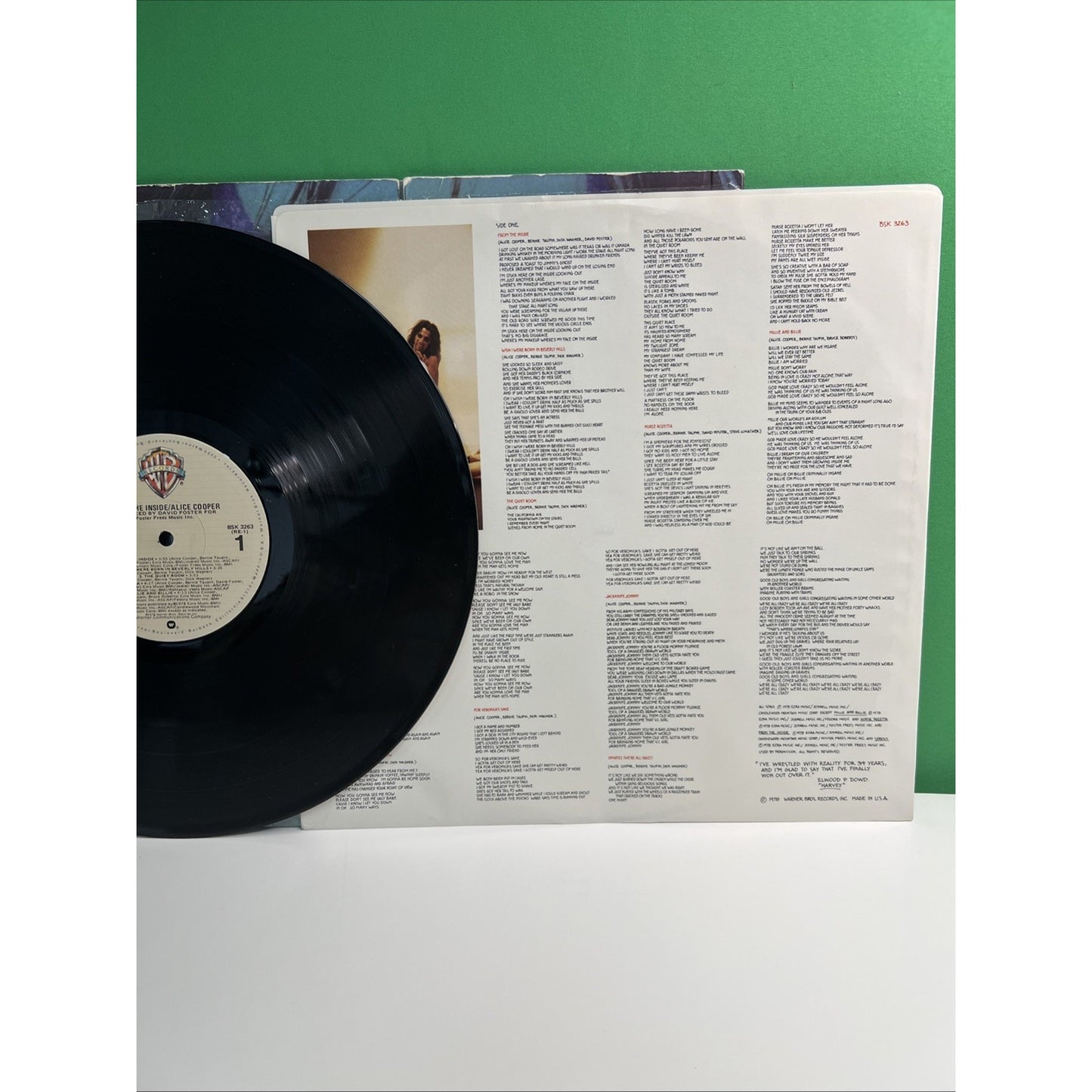 Alice Cooper FROM THE INSIDE Album Record LP Hype Stickers 1978 Warner Bros.