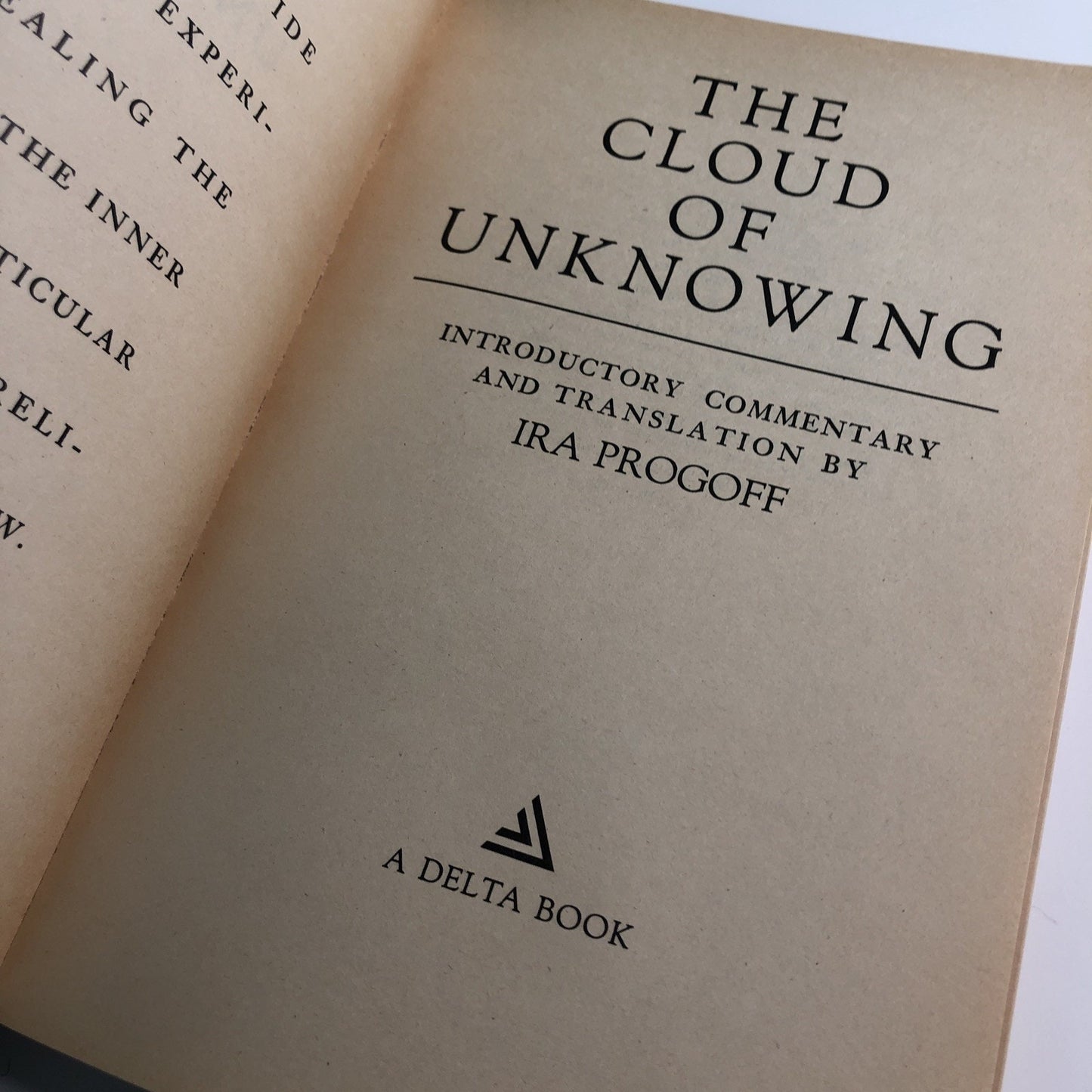 The Cloud Of Unknowing 1957 Third Printing Ira Progoff Paperback