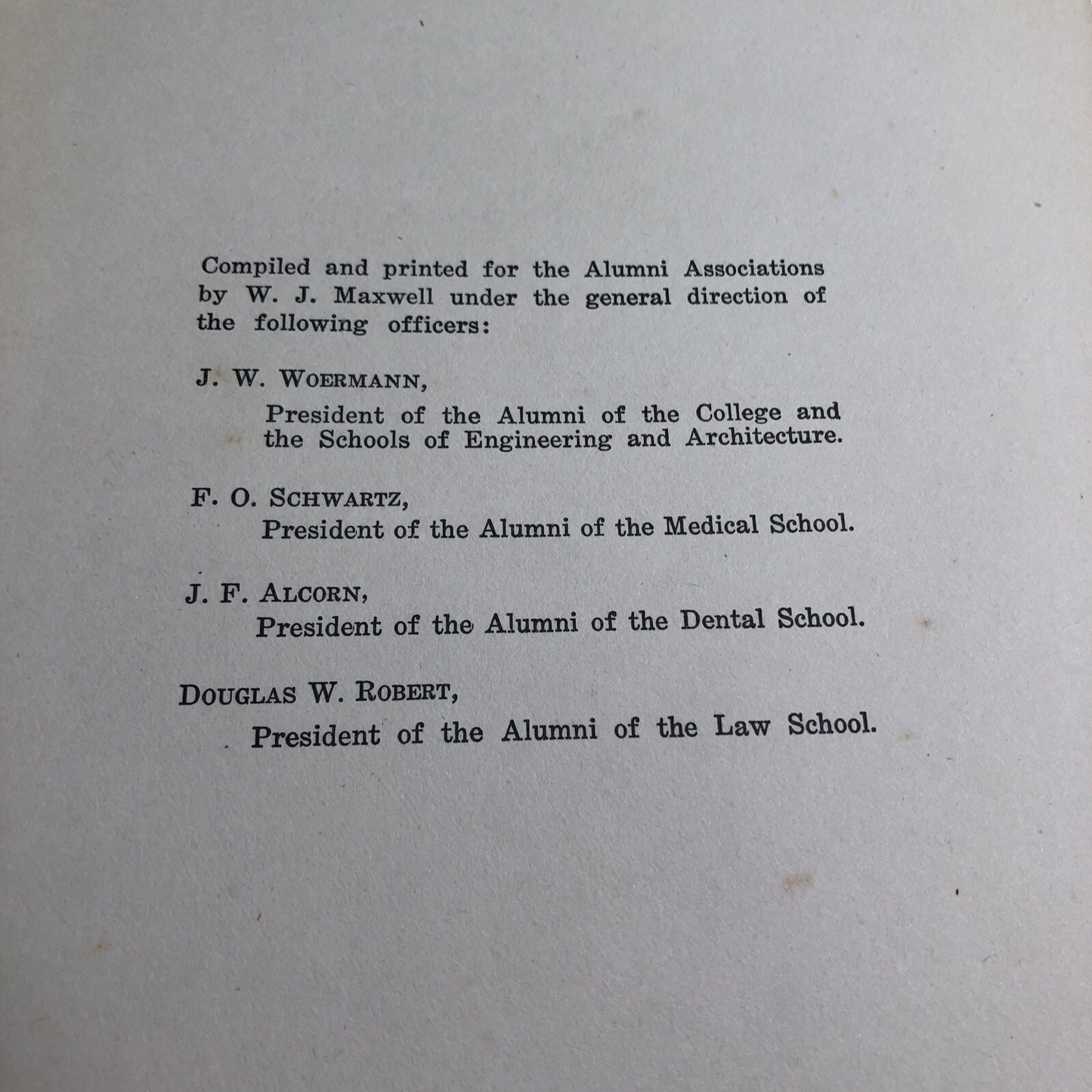1917 Washington University General Alumni Catalogue HC