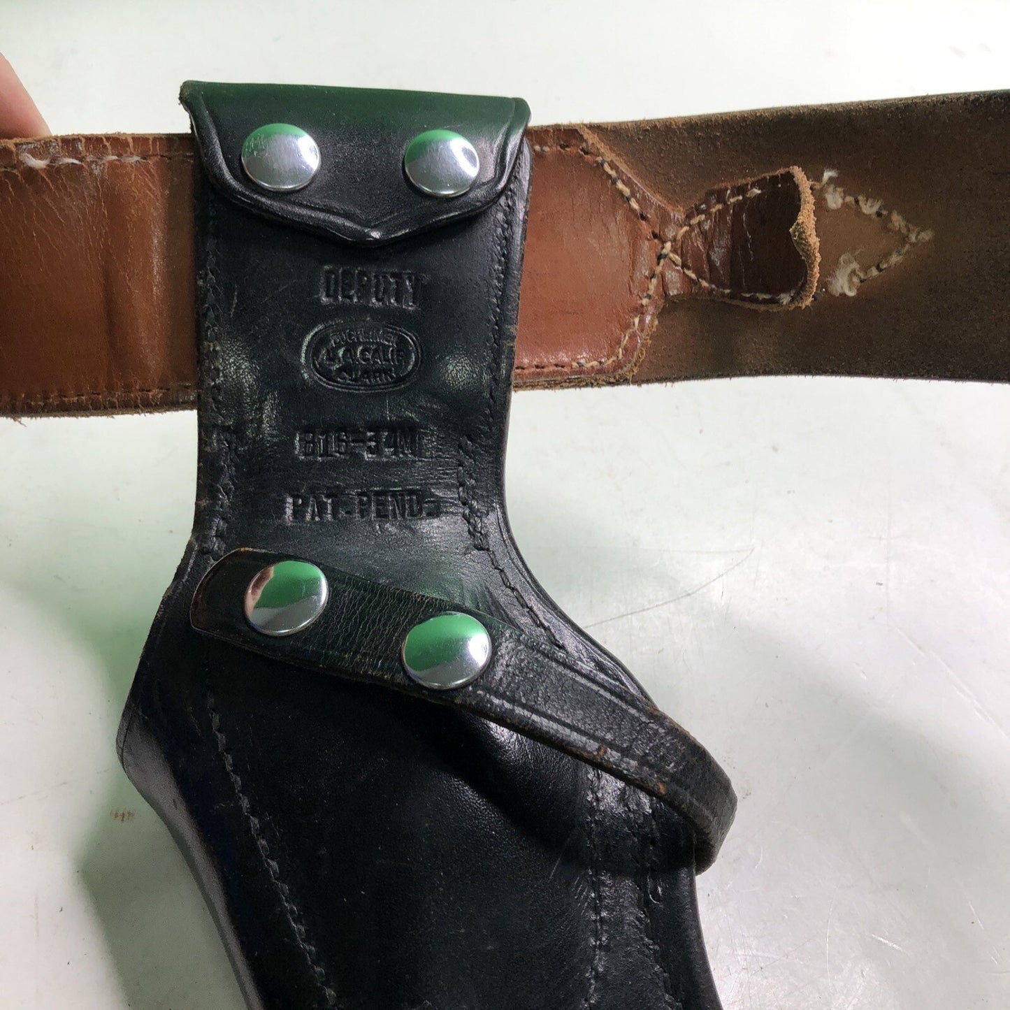 Vintage Brauer Bros. Black Leather Service Belt 42 Bucheimer Accessories Holster