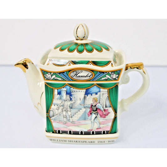 Vintage James Sadler Staffordshire England Teapot, "Hamlet" Shakespeare Series