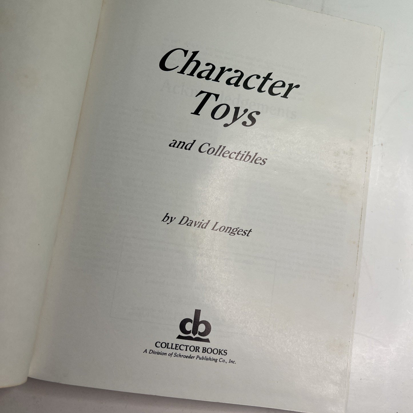 Character Toys and Collectibles David Longest Used HC 1984