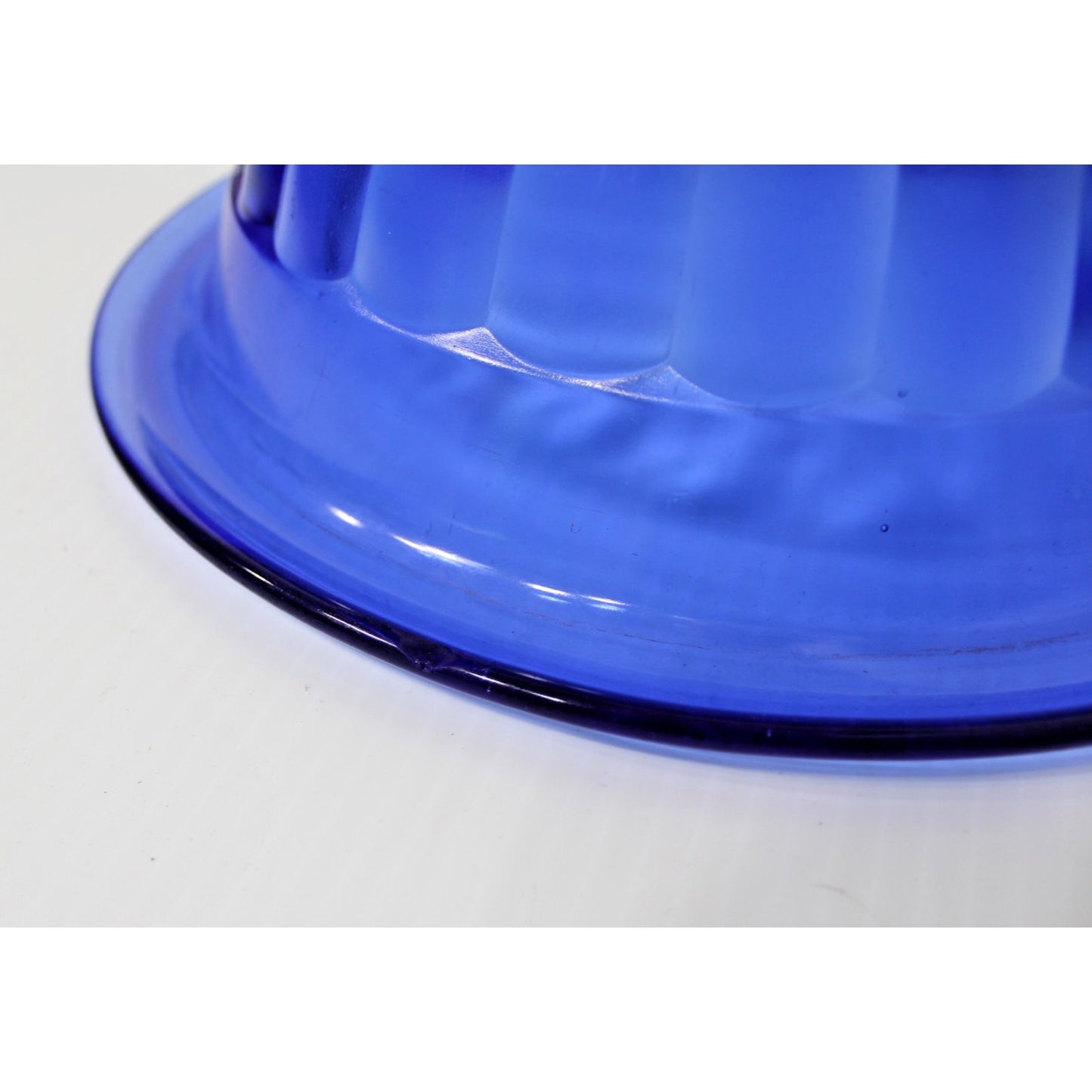 Vintage Hazel-Atlas Cobalt Blue Pillar Optic Bowl 1930's Depression Glass, 10.5"