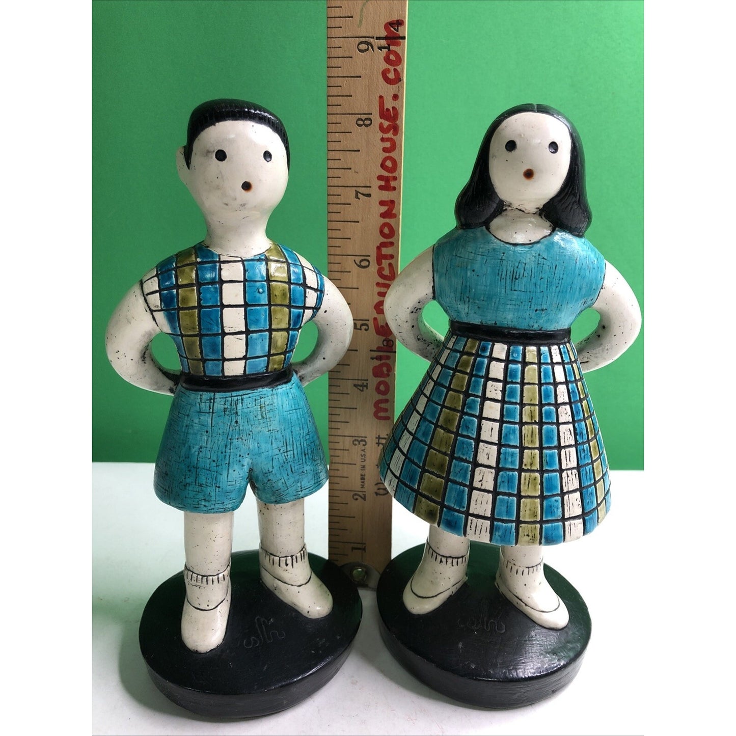 Rare Pair MIDCENTURY SYLVIA HOOD ORIGINAL FIGURINES Idyllic Family Boy & Girl