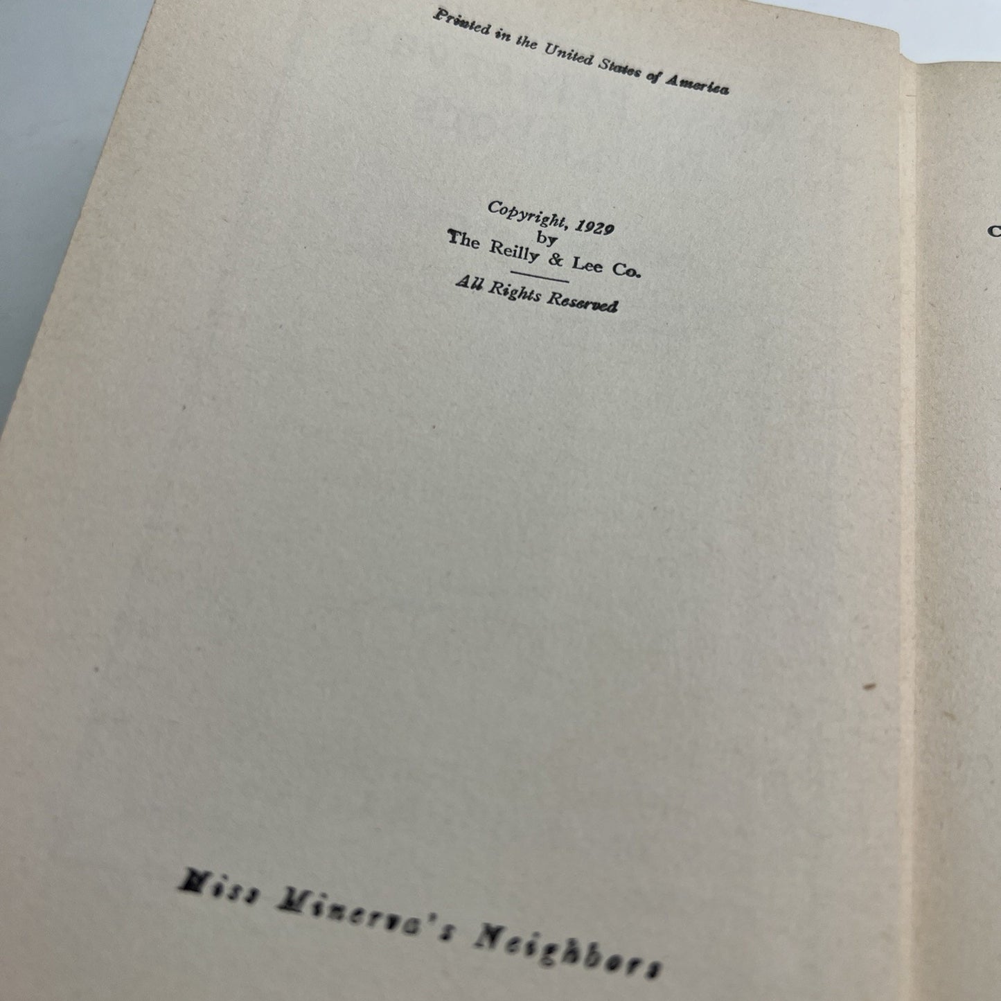 1929 MISS MINERVA'S NEIGHBORS by Emma Speed Sampson 1st Edition HC Illustrated