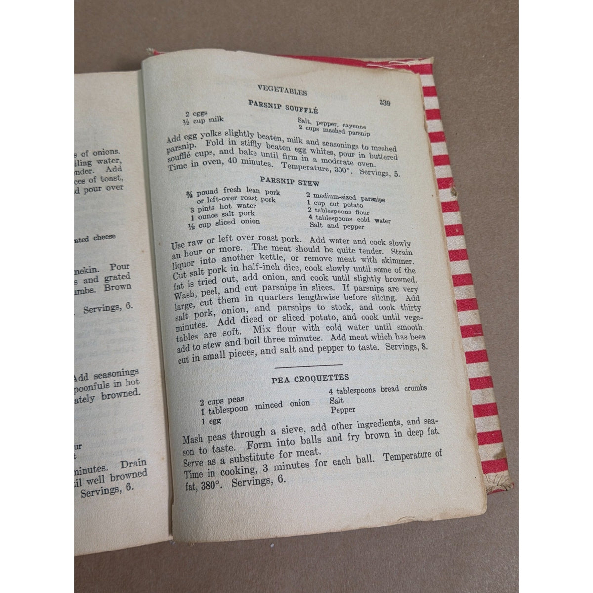 Vintage Modern Priscilla Cook Book Red White Striped Antique 1920s Cookbook