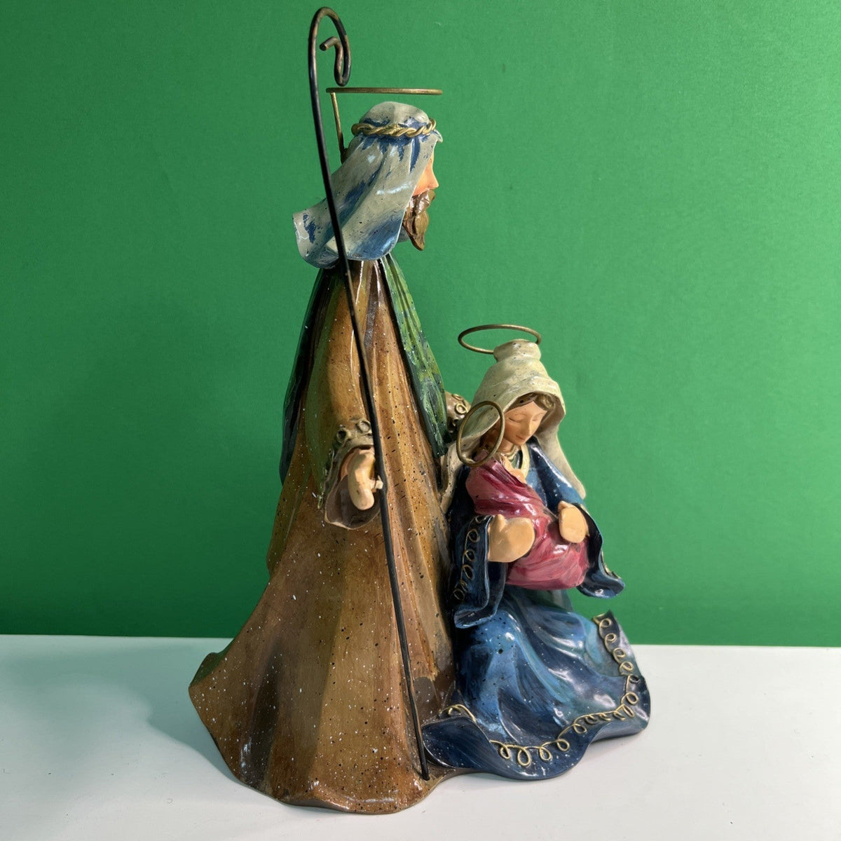 Holy Family Nativity Scene Figurine Statue Mary Joseph Jesus Christmas Decor 10”