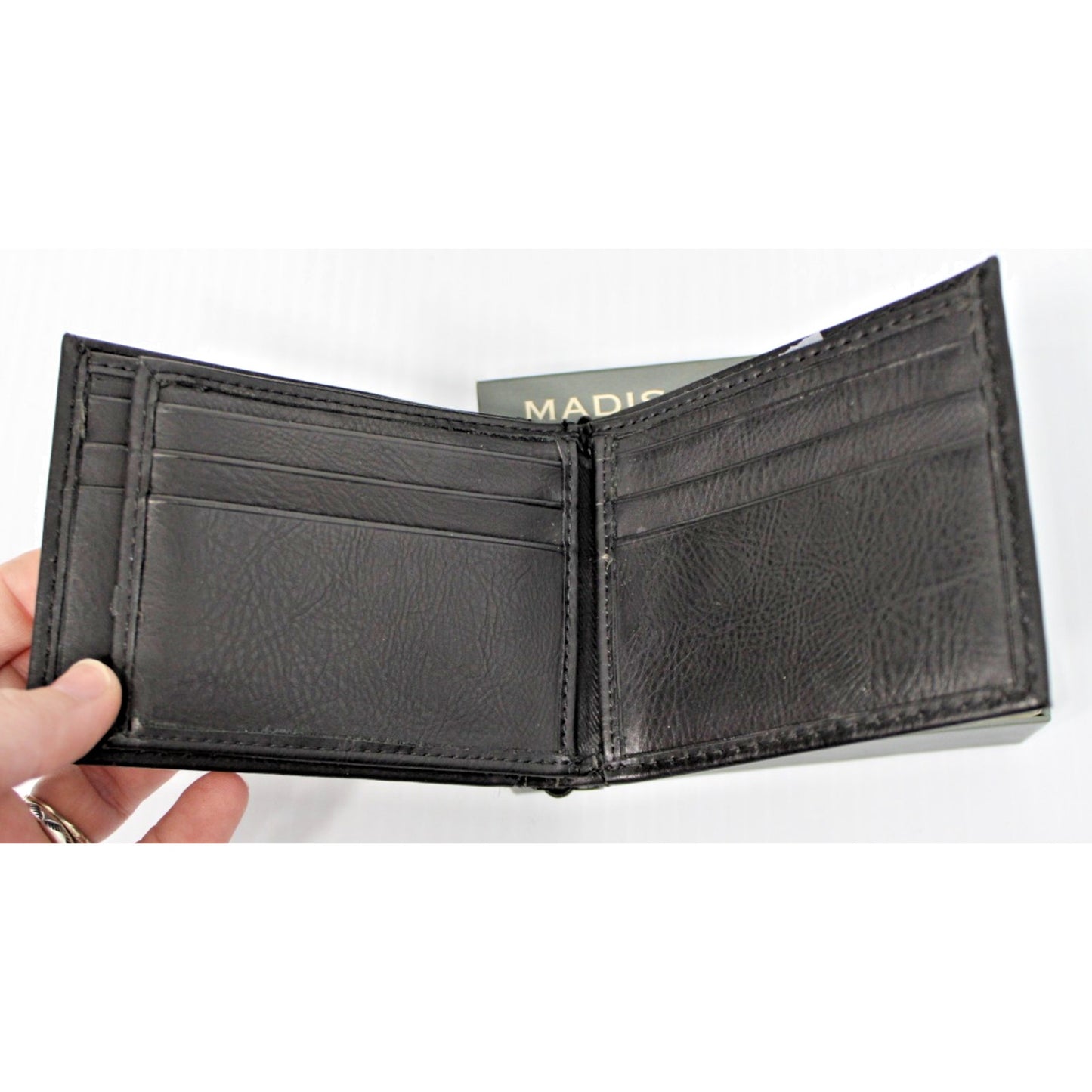 New Madison Men's Wallet, Black, With RFID Protection, Genuine Leather, Boxed