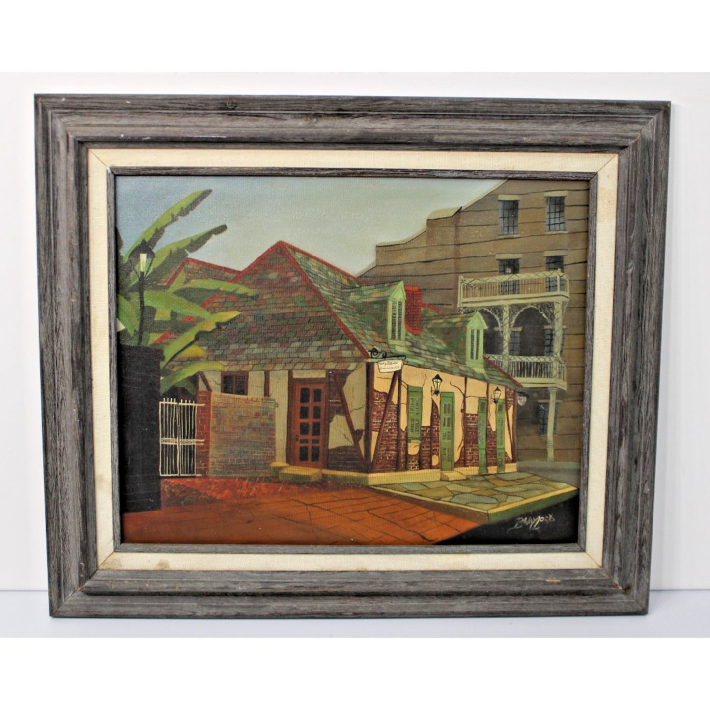 Lafitte's Blacksmith Shop- Original Signed Painting, Blaylock, 26" x 22" Framed