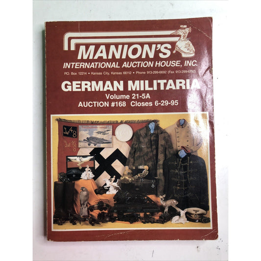 VINTAGE 1995 Manion's Auction Catalog #168 German Militaria War Memorabilia