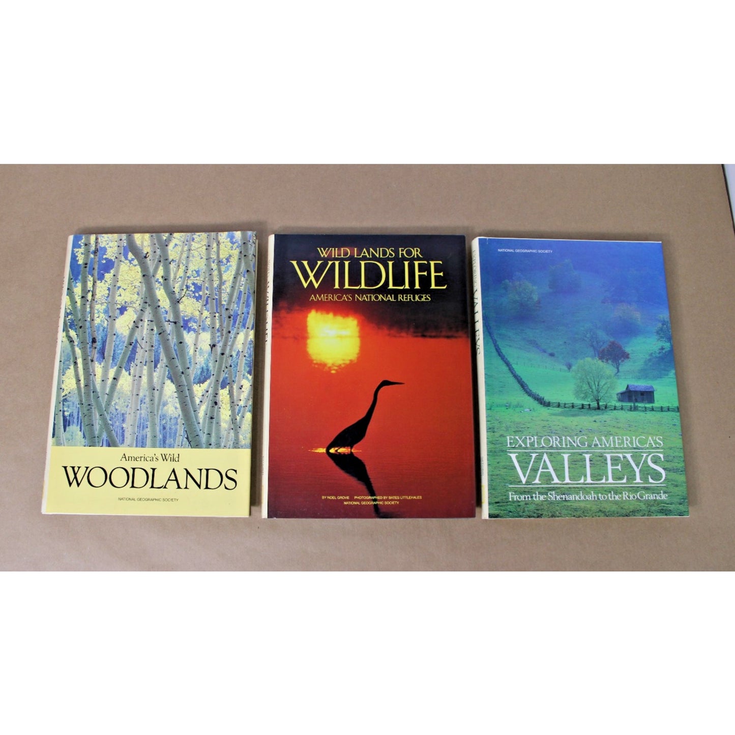 Lot of 3 National Geographic Books: America's Woodlands, Valleys, and Wetlands