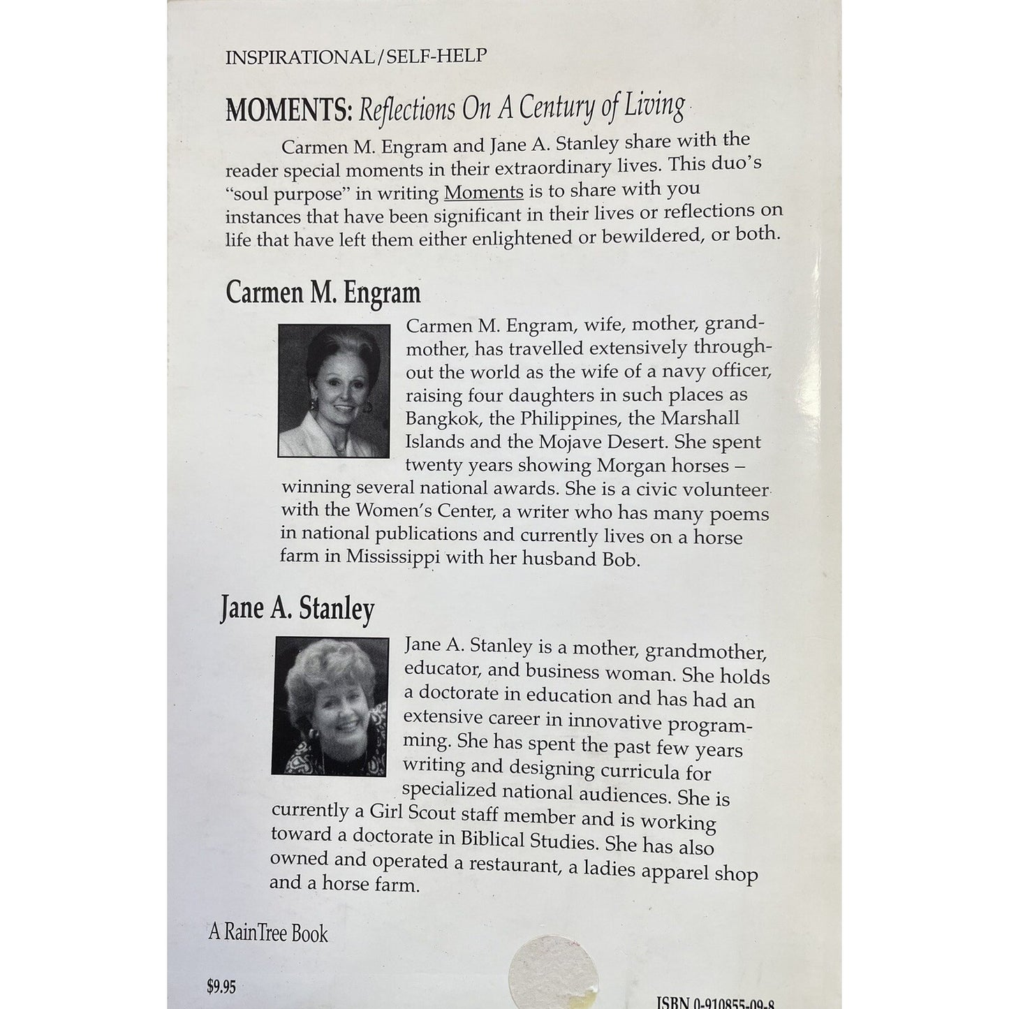 Moments Reflections On A Century Of Living SIGNED Authors Engram & Stanley 1996