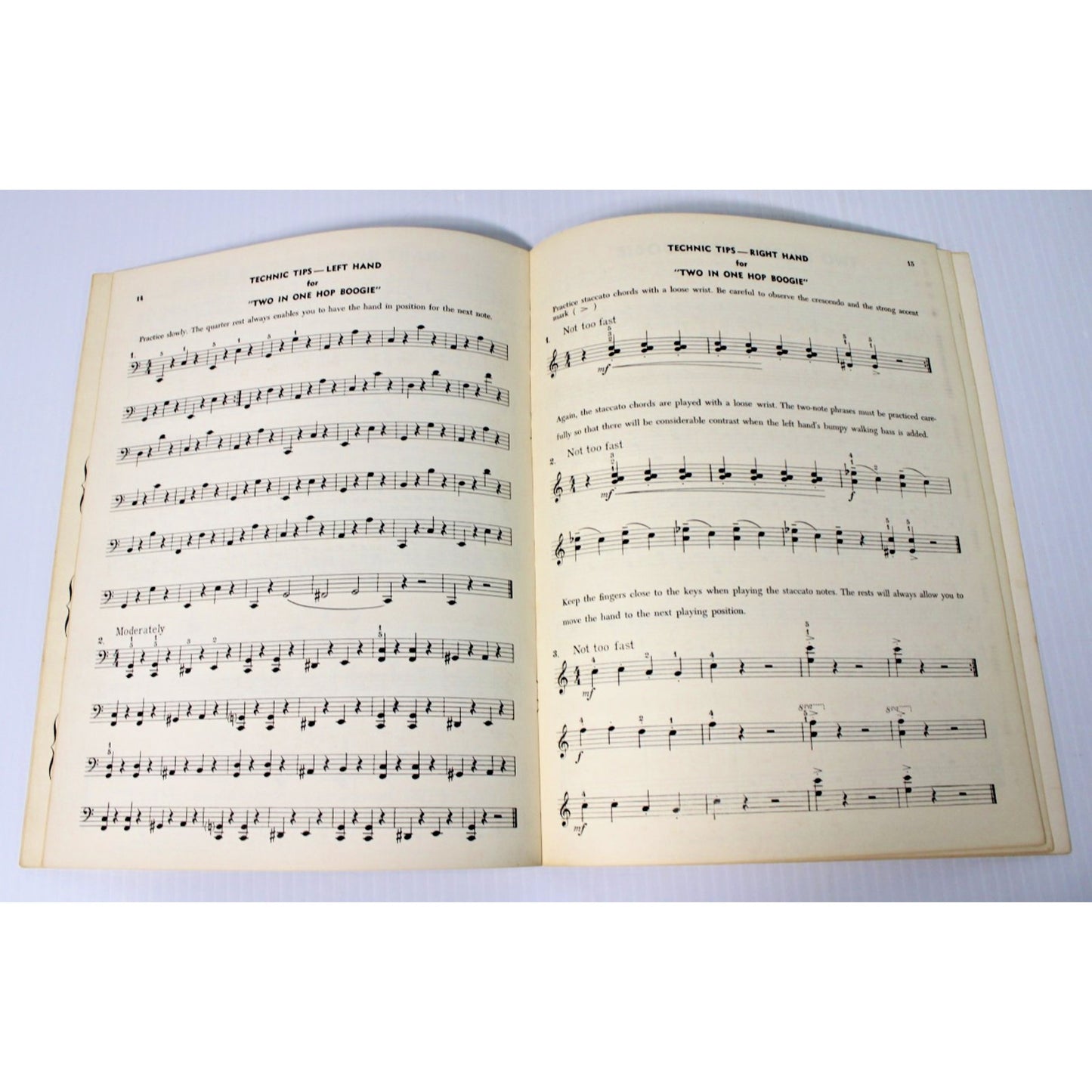 Vintage 1958 Piano Instruction- Boogie Woogie and How to Play It: Book 1- Glover