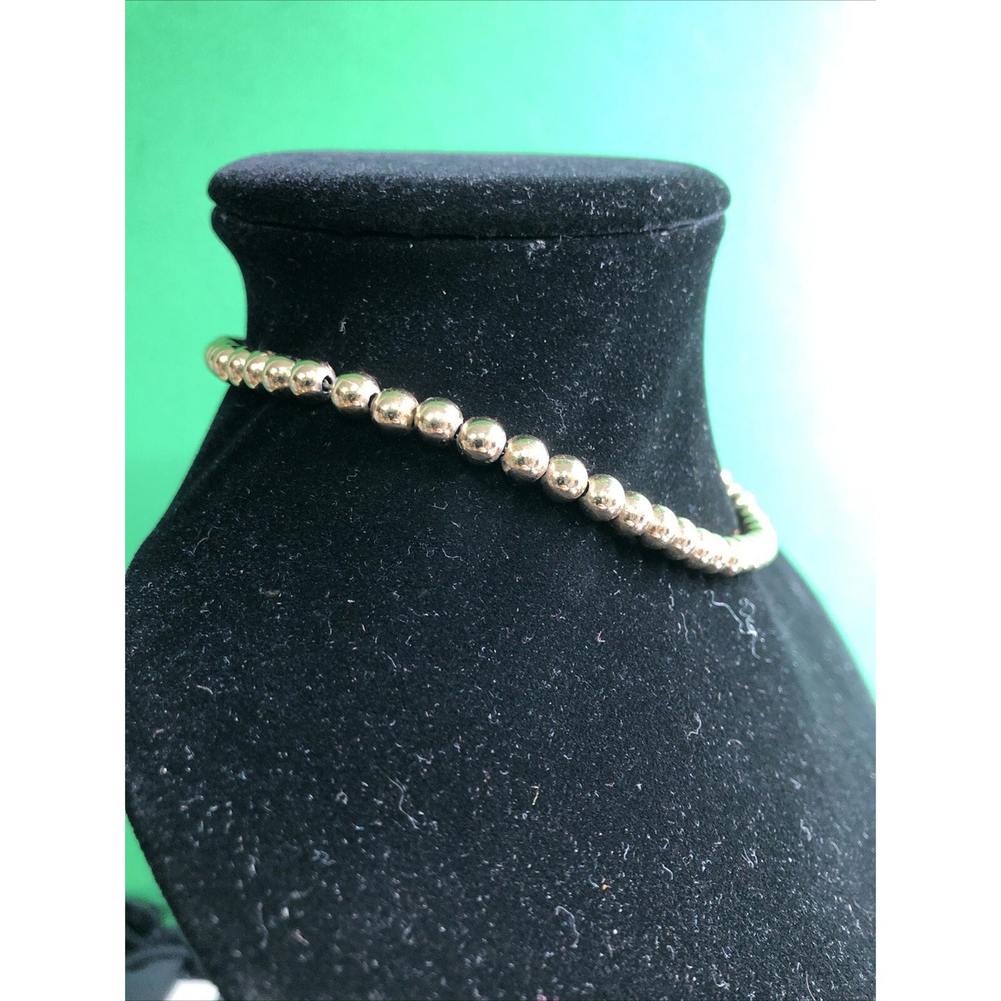 Vintage MONET Goldtone Bead 16” Choker Necklace Signed Tag