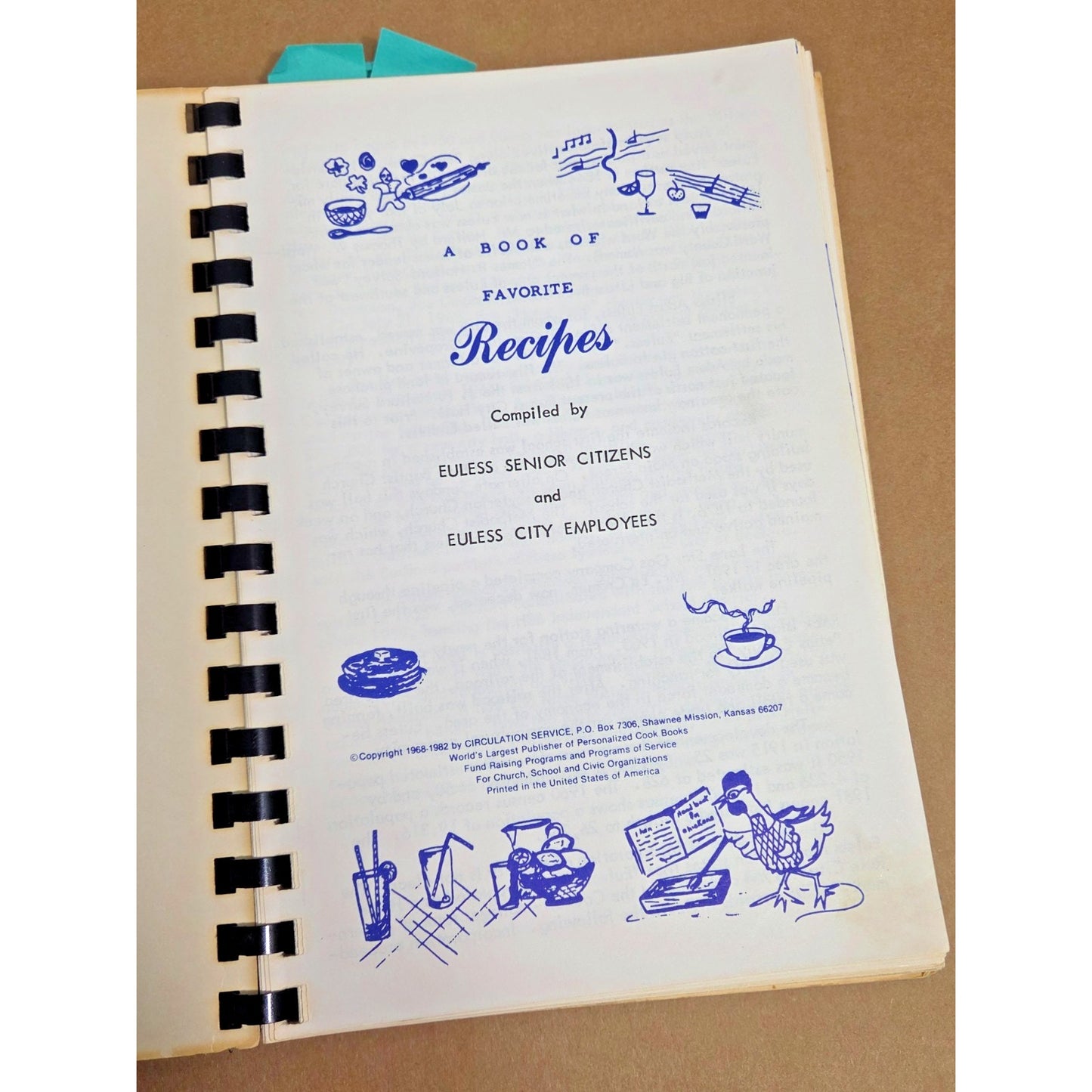 Vintage 1982 Euless Texas Community Cookbook - Local Senior Citizen Recipes