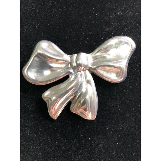 Vintage Sterling Silver .925 Mexico Large Bow Brooch Pin