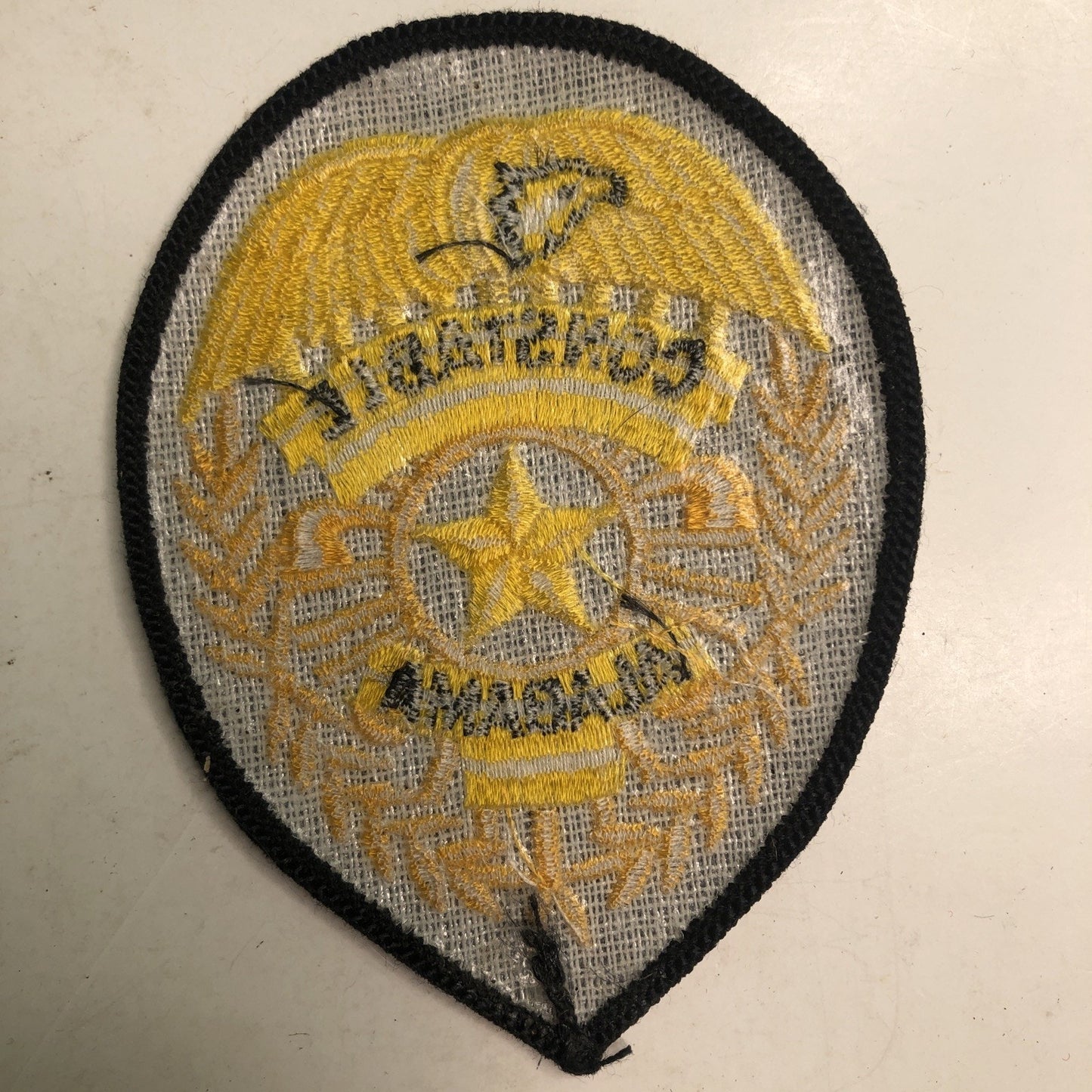 Vintage Constable Alabama Embroidered Patch Black Gold Eagle Star