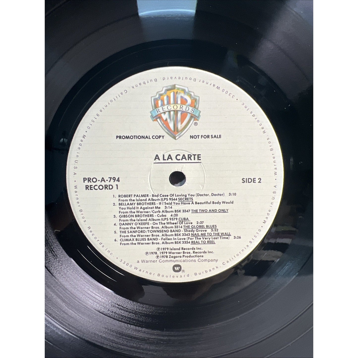 A La Carte 1979 Warner PROMO 2 LP B-52's Robert Palmer Mavis Staples GATEFOLD