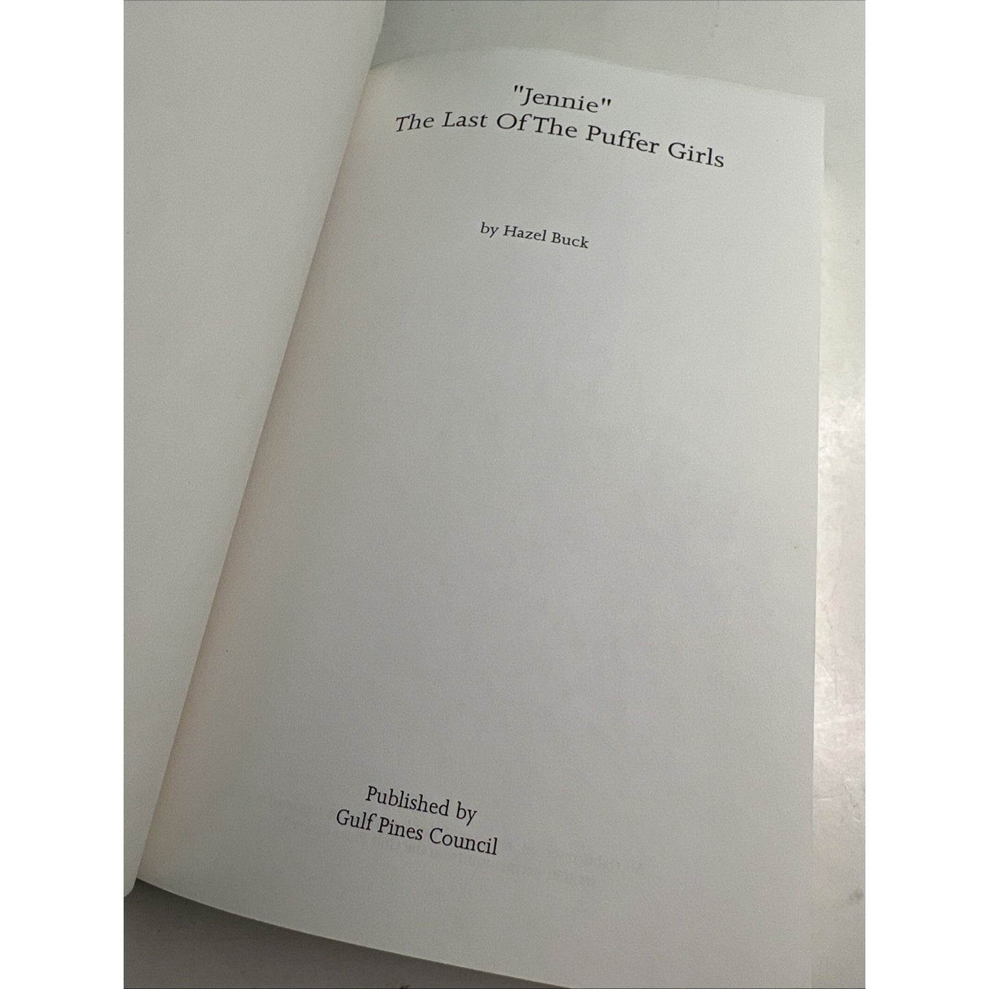 "Jennie" The Last of the Puffer Girls by Hazel Buck Paperback 1990s MS History