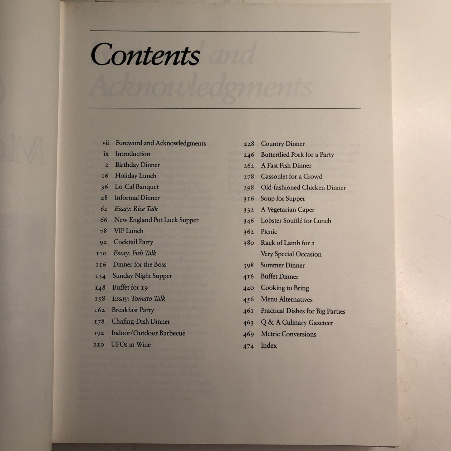Julia Child's Menu Cookbook 1991 Wings HC DJ Menus For Every Occasion