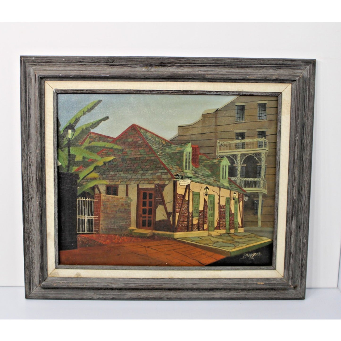 Lafitte's Blacksmith Shop- Original Signed Painting, Blaylock, 26" x 22" Framed