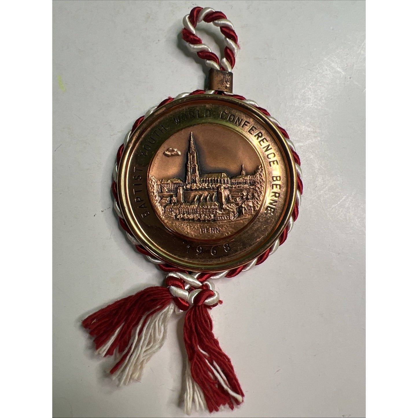 1968 Baptist Youth World Conference Berne Copper Medallion Travel Souvenir