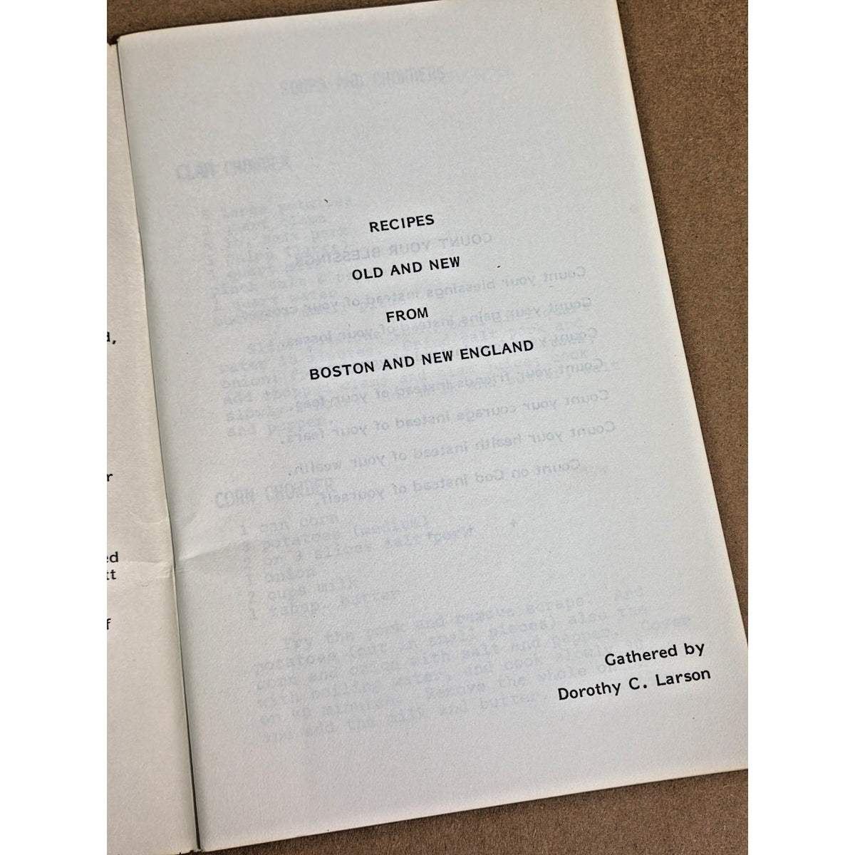 Vintage Old North Church Boston Cook Book | New England Recipes Dorothy Larson