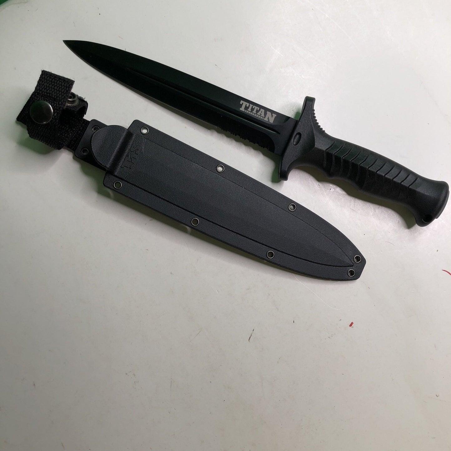 TRS Tactical Survival Knife The Titan 12” Survival Serrated Straight Edge