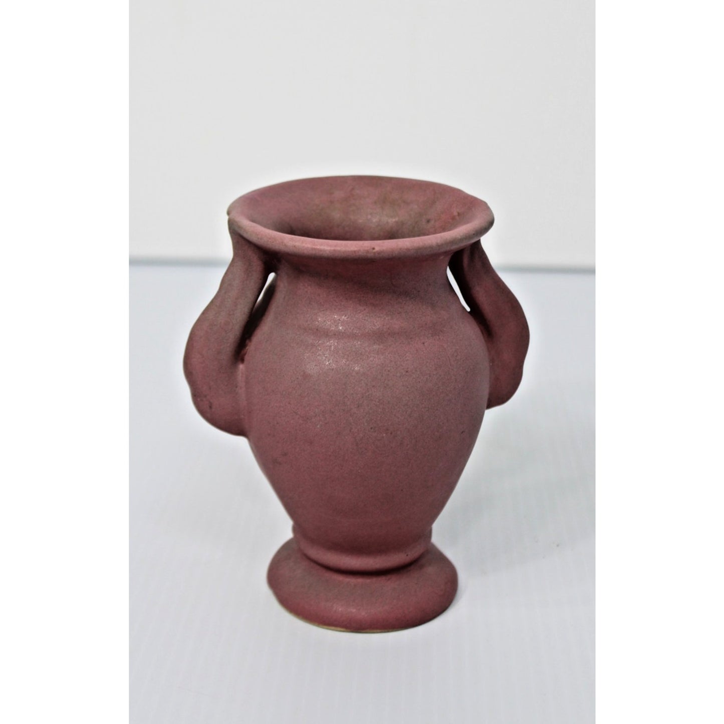 1930s Niloak Art Pottery Double-Handled Wing Vase 6"H Matte pink Ozark Dawn