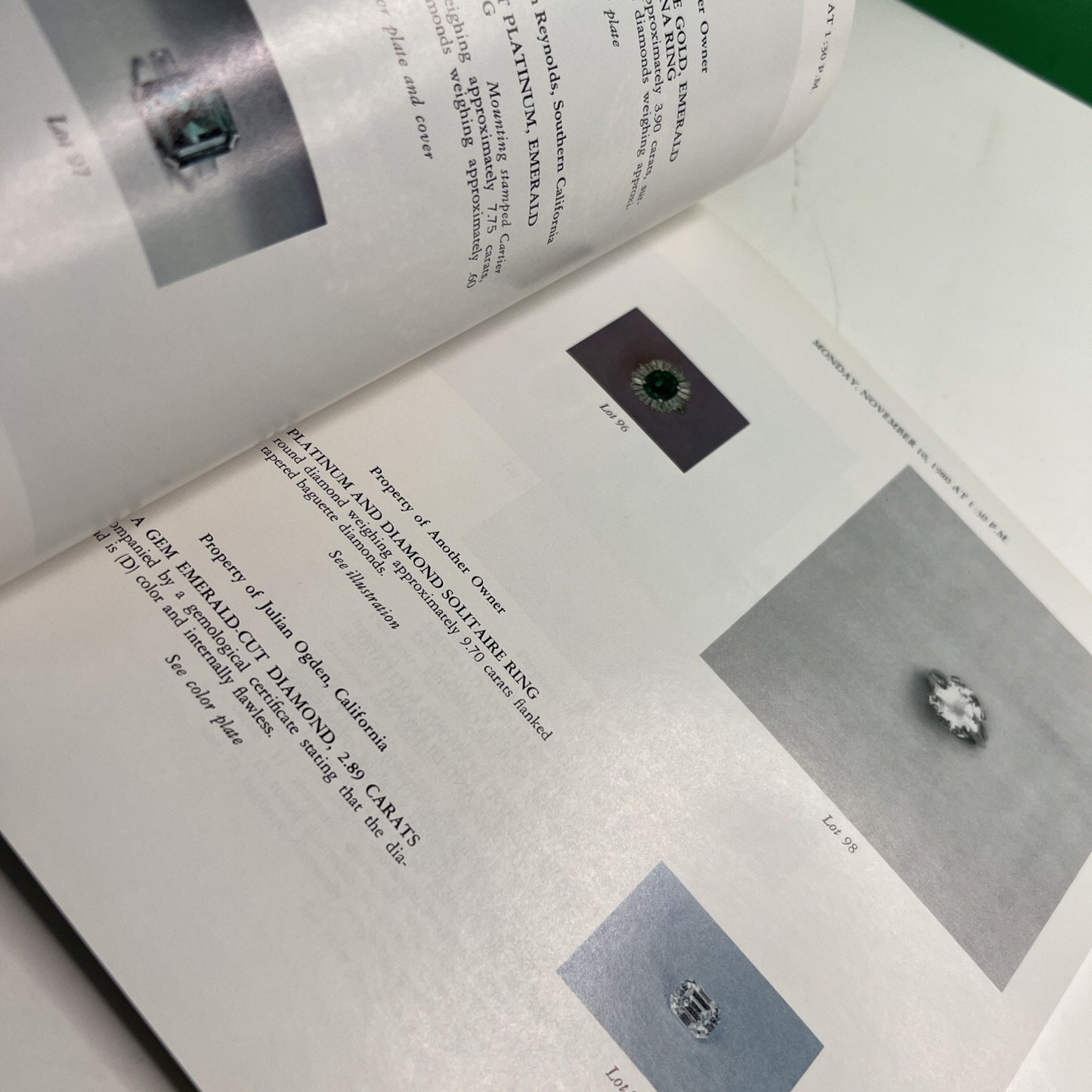 Sotheby’s Los Angeles Auction Catalog November 10, 1980 Highly Important Jewelry