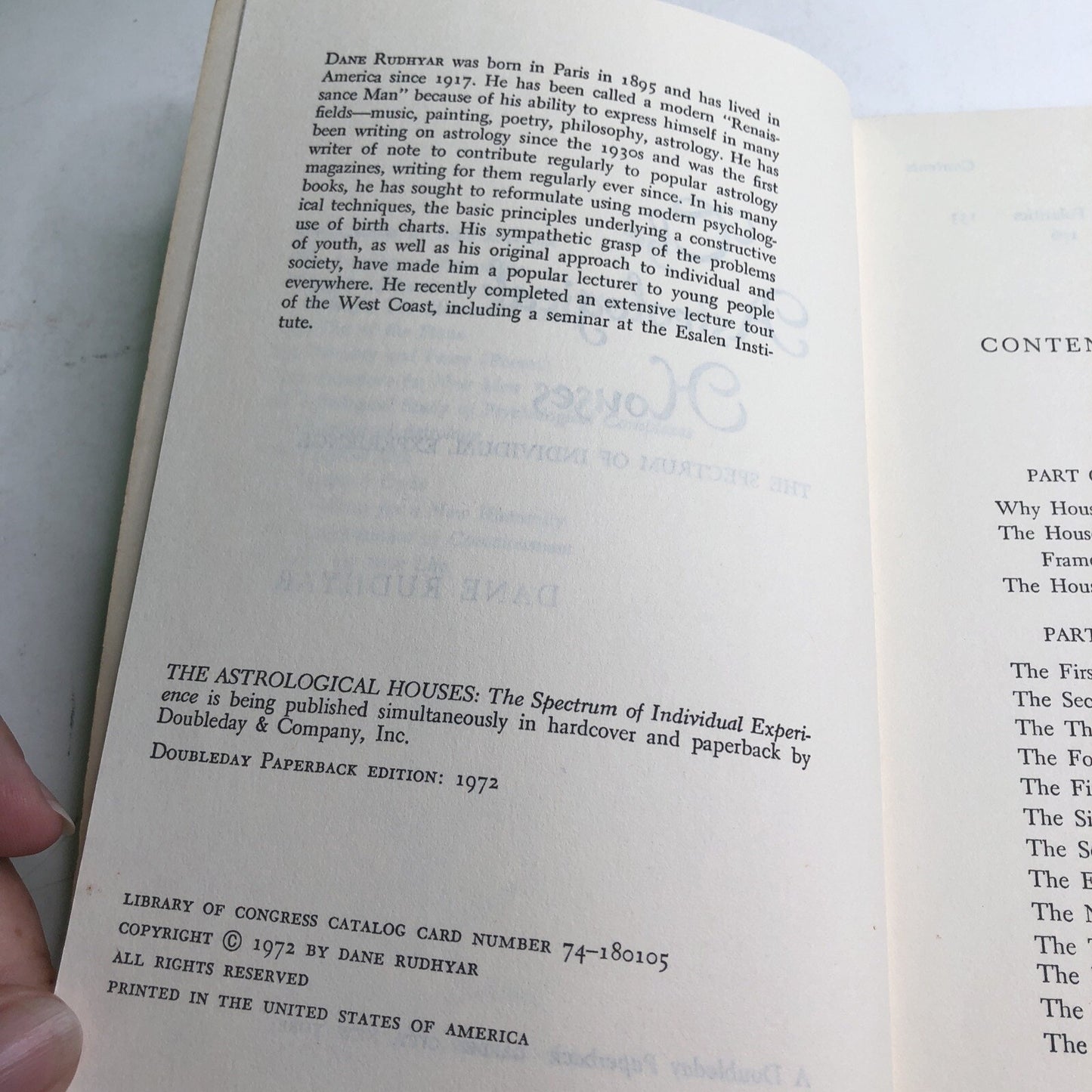 Astrological Houses The Spectrum of Individual Experience Dane Rudhyar 1972 PB