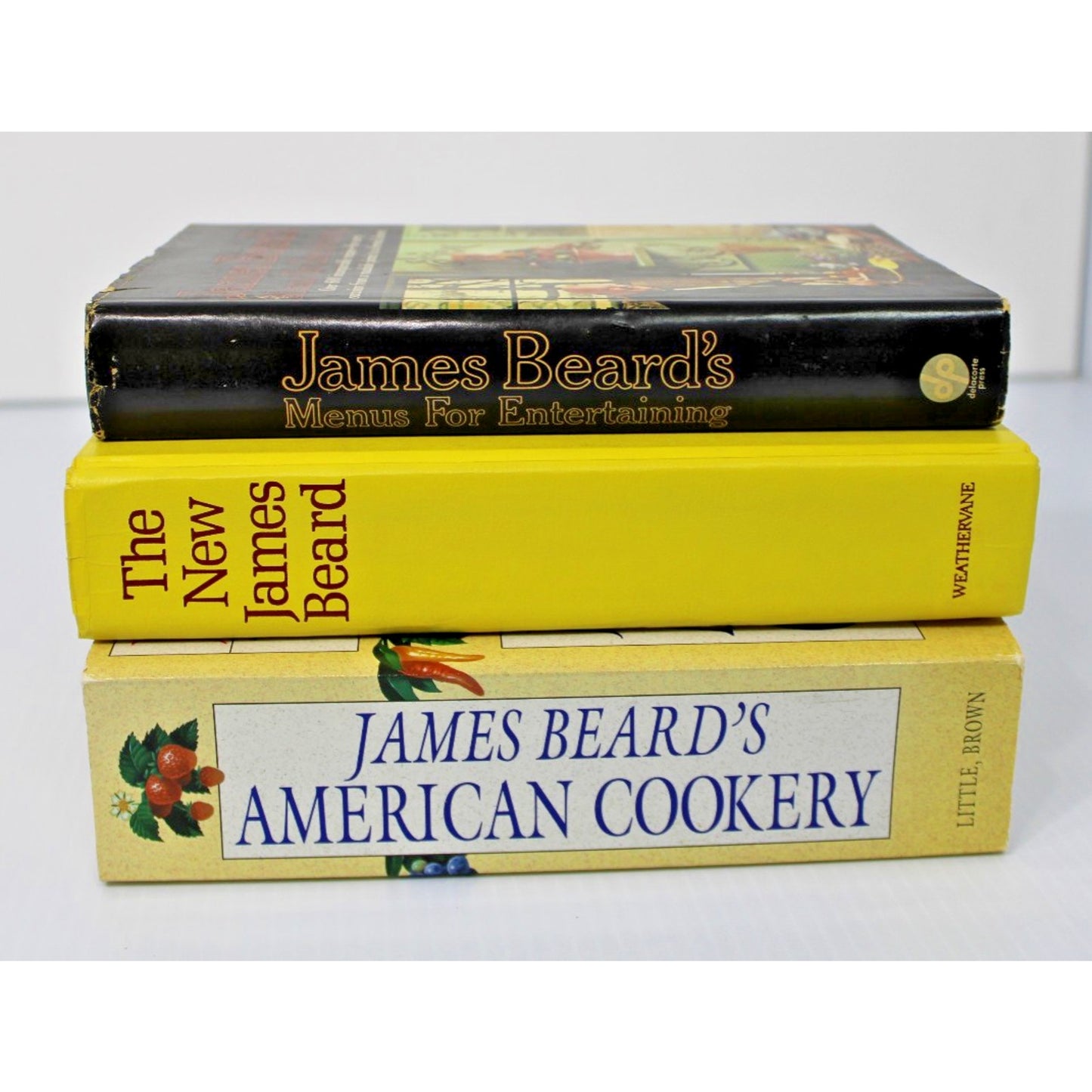 3 James Beard Cookbooks: American Cookery, Menus for Entertaining, The New James