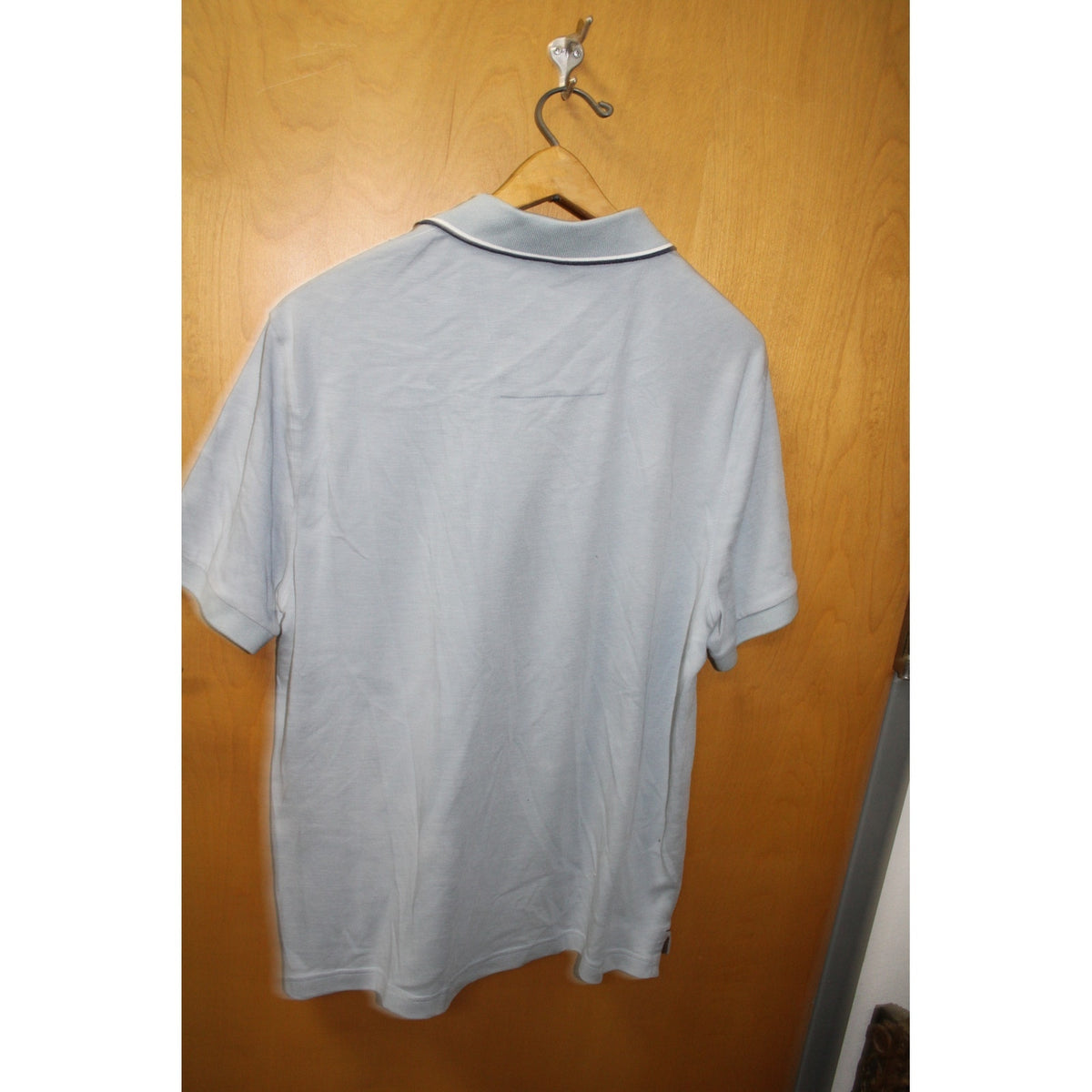 Nautica Men's Classic Fit Large L Performance Deck Polo Powder Blue Embroidered