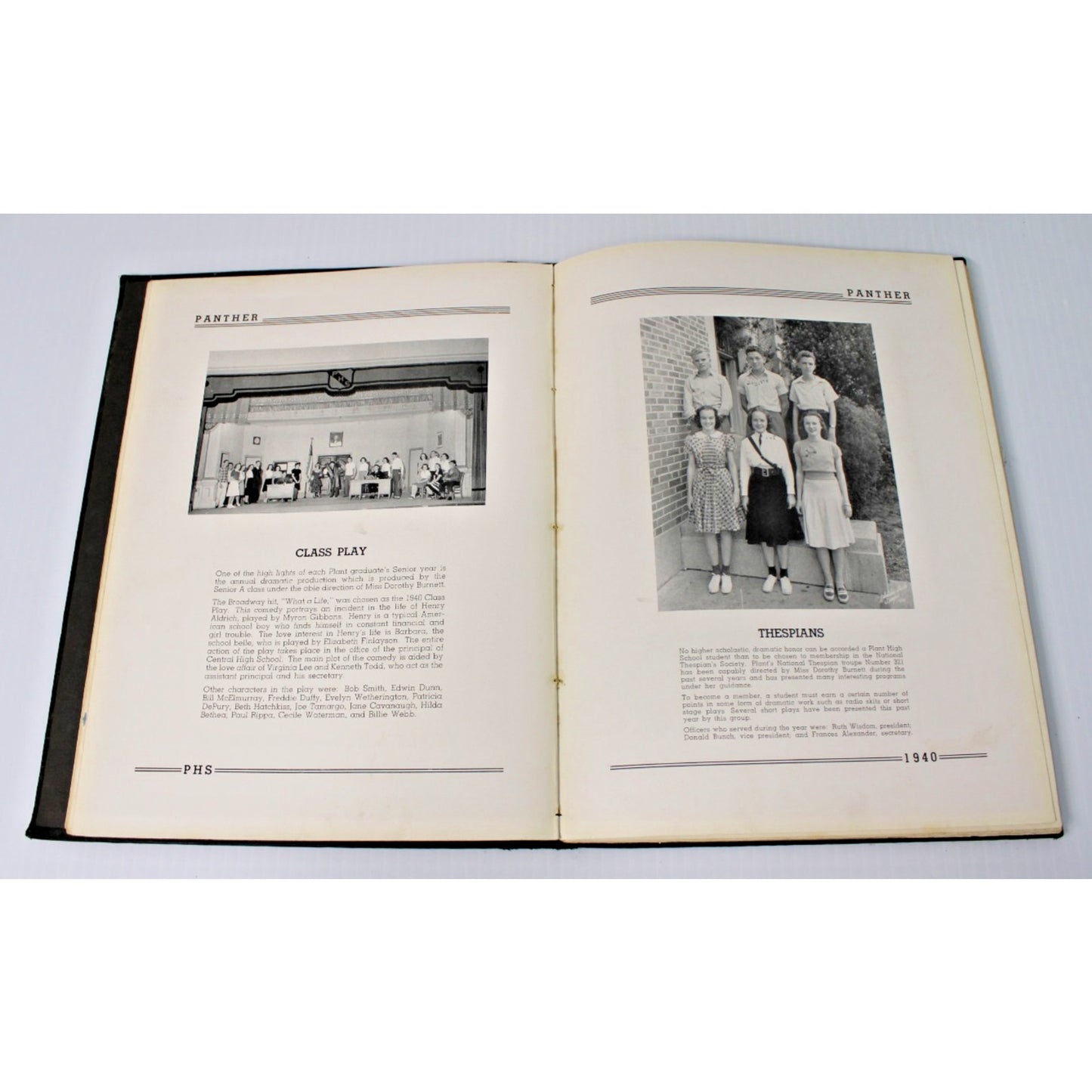 Vintage 1940 The Panther Yearbook, H.B. Plant High School, Tampa Florida FL