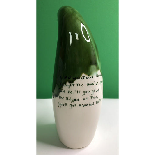 Vintage COACH AND FOUR Frederick Maryland OOAK BOTTLE W/ VERSE Green Drip Glaze