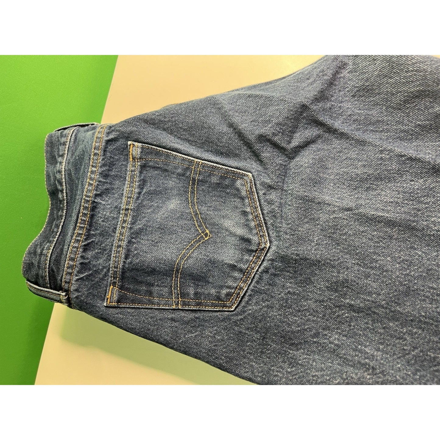 Levis Original 501 Button Fly Straight Leg Blue Denim Jeans Mens 36x34