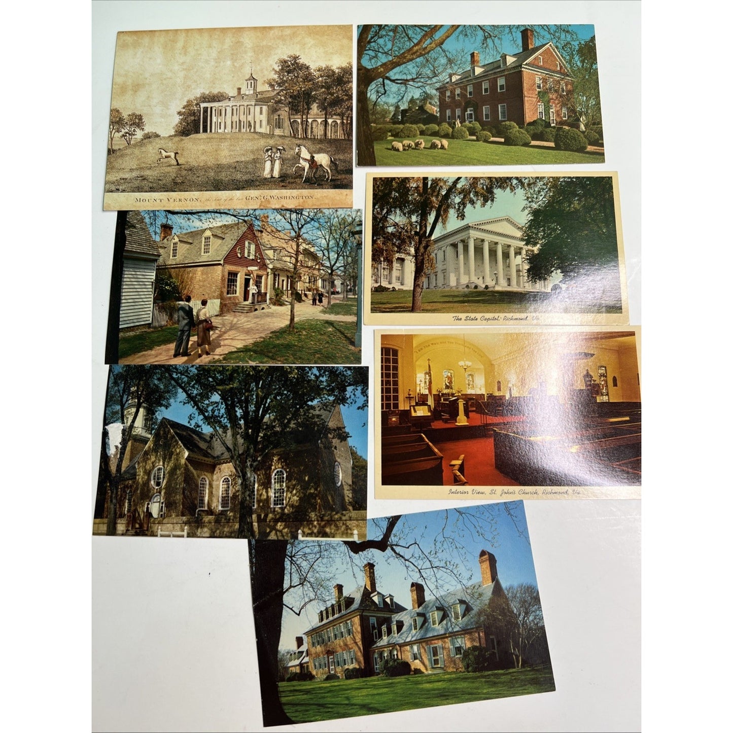 Vintage 1961 Jamestown to Yorktown Guide Book AND Postcard Lot Of 8