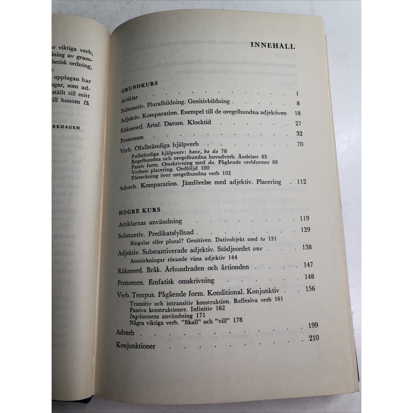 ENGELSK GRAMMATIK (1962) by Im. Bjorkhagen Hardcover